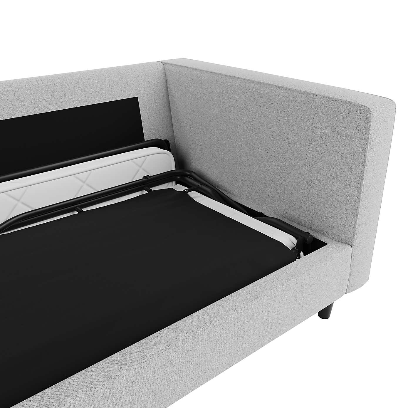 Zoe Light Grey Boucle 3 Seater Double Sofa Bed