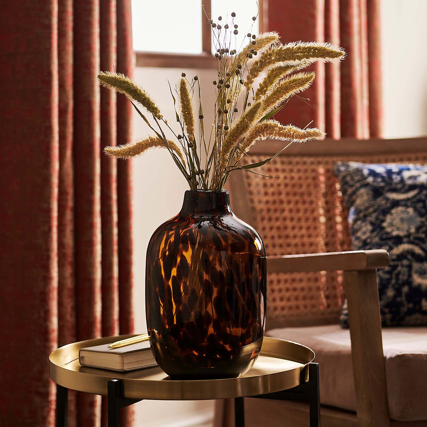 Luxe Travel Tortoiseshell Glass Vase