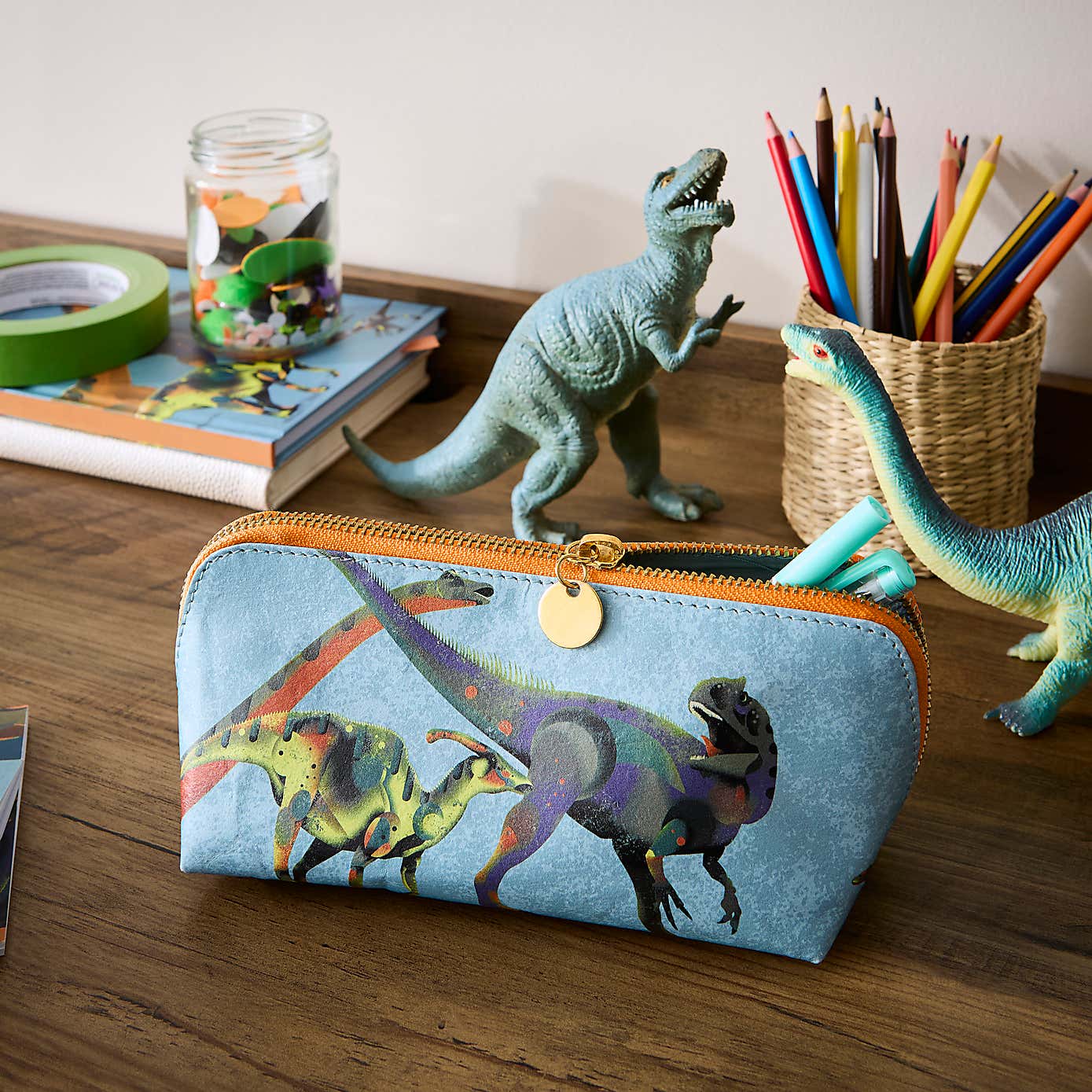 Recycled Leather Age Of Dinosaurs Pencil Case