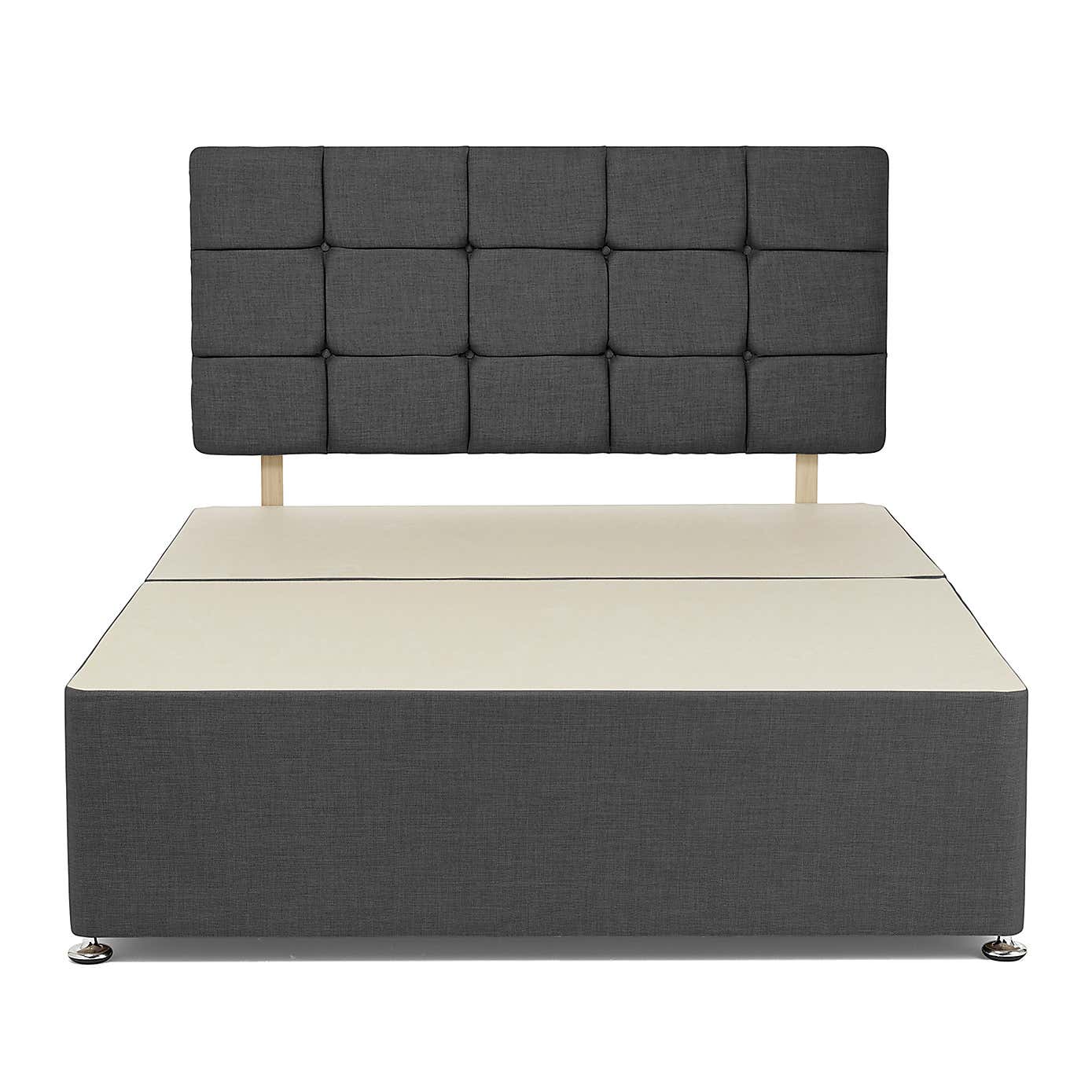 Universal Linen Divan Base with Headboard