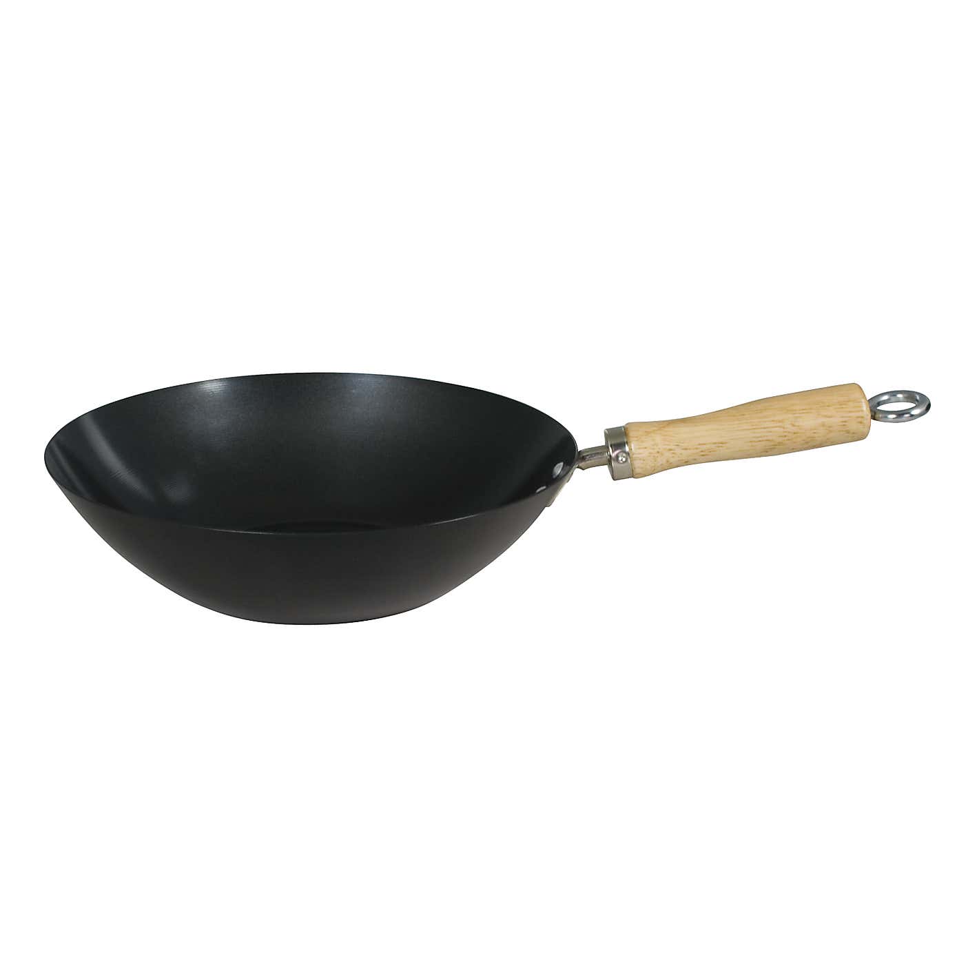 Dexam Non-Stick Standard Gauge Carbon Steel Wok, 30cm