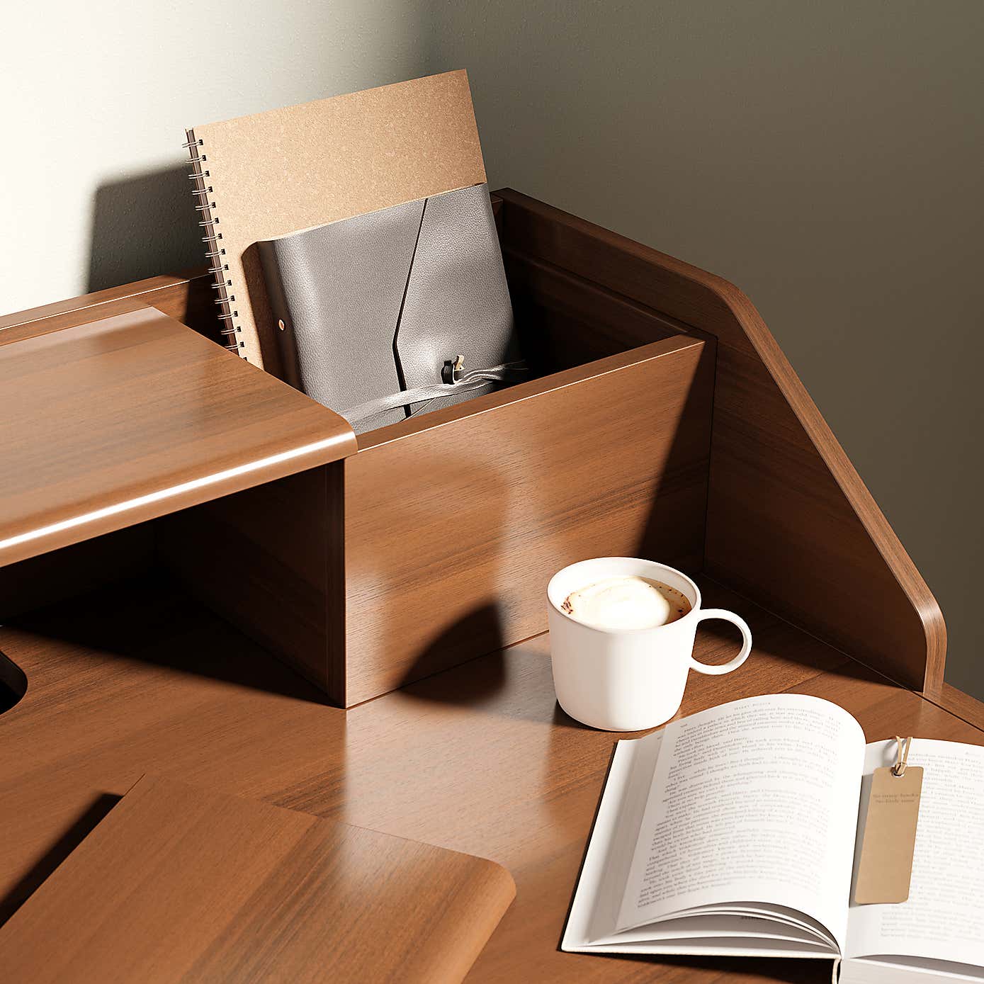 Knowle Compact Pull Out Oak Desk