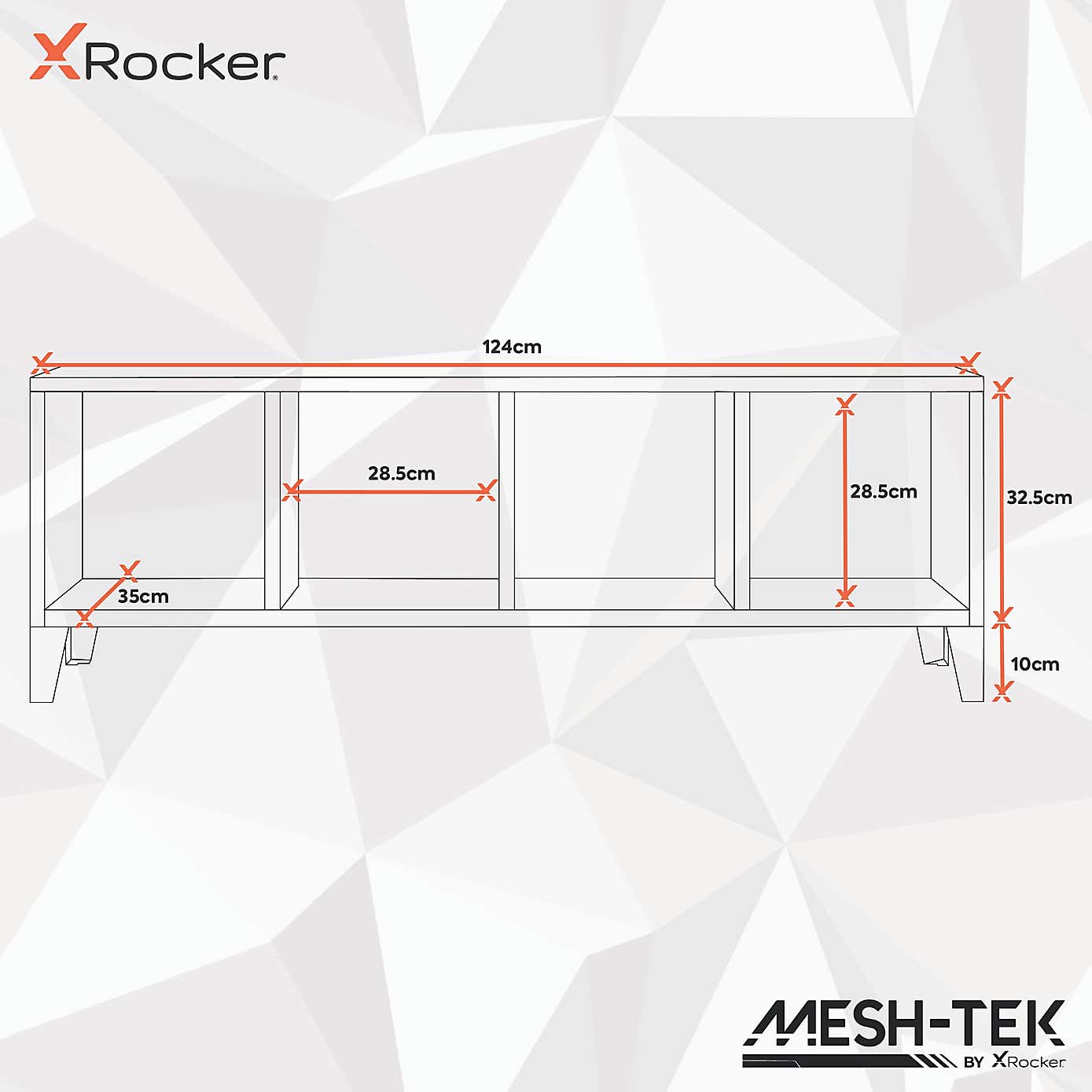 Return - X Rocker MESH TEK Shelf with 4 Cube Storage