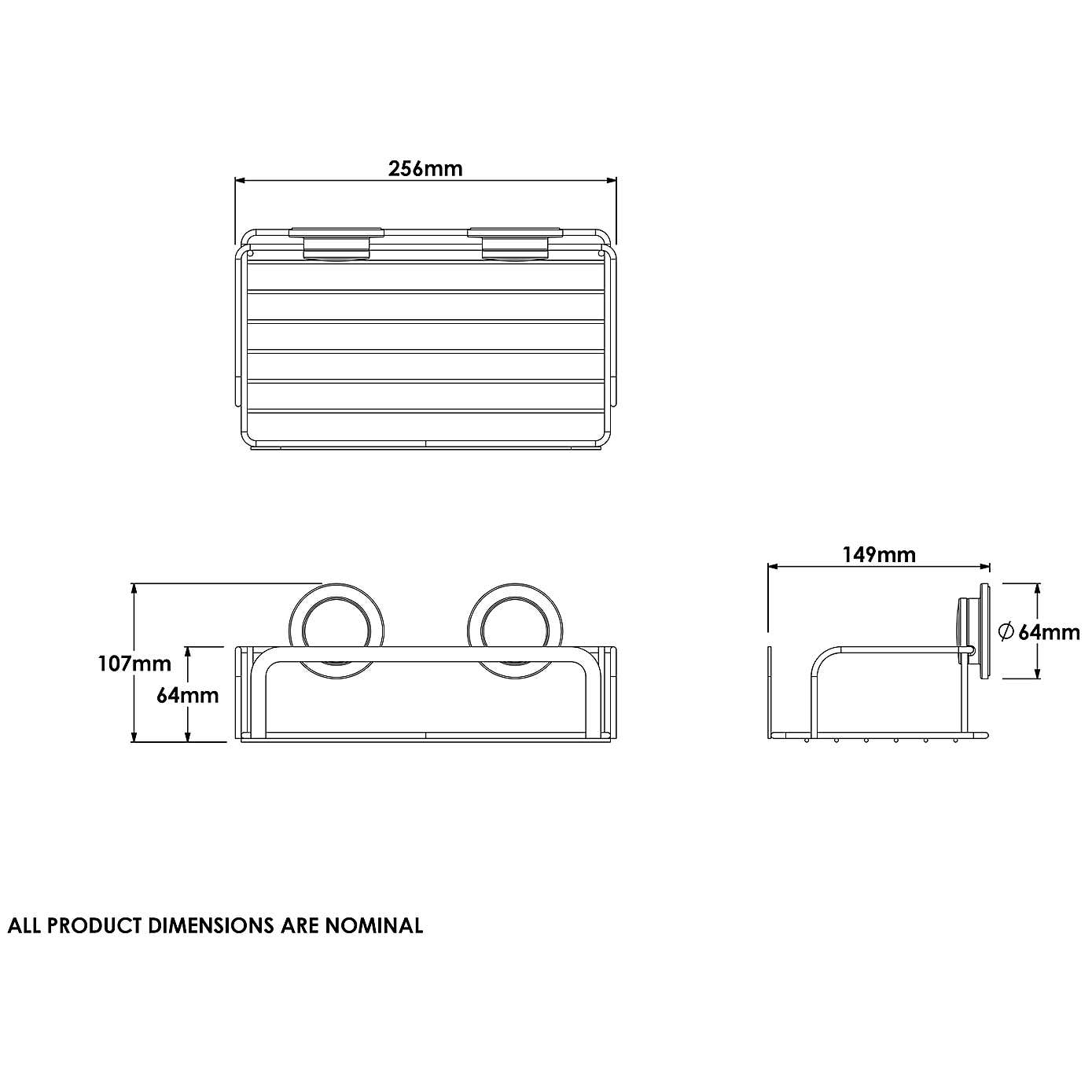 Croydex Stick-n-Lock Cosmetic Basket