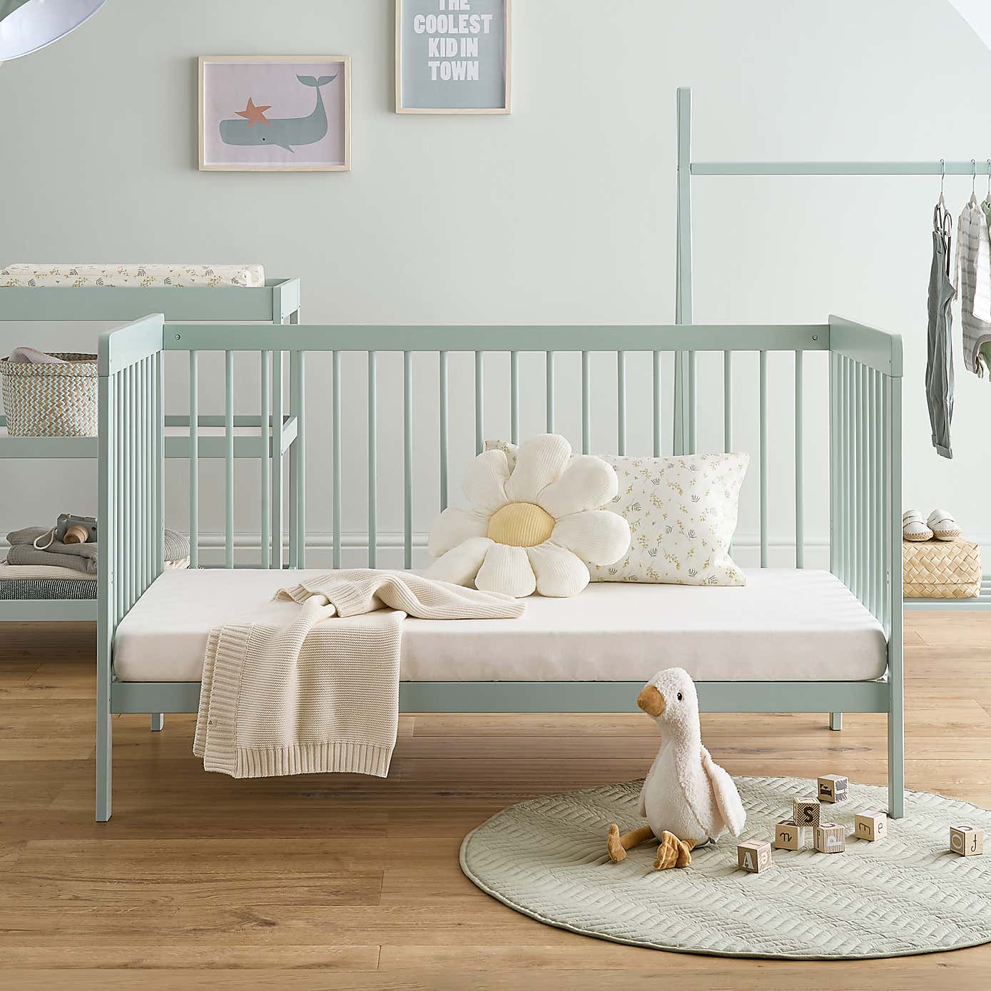 CuddleCo Nola Cot Bed, Painted Pine
