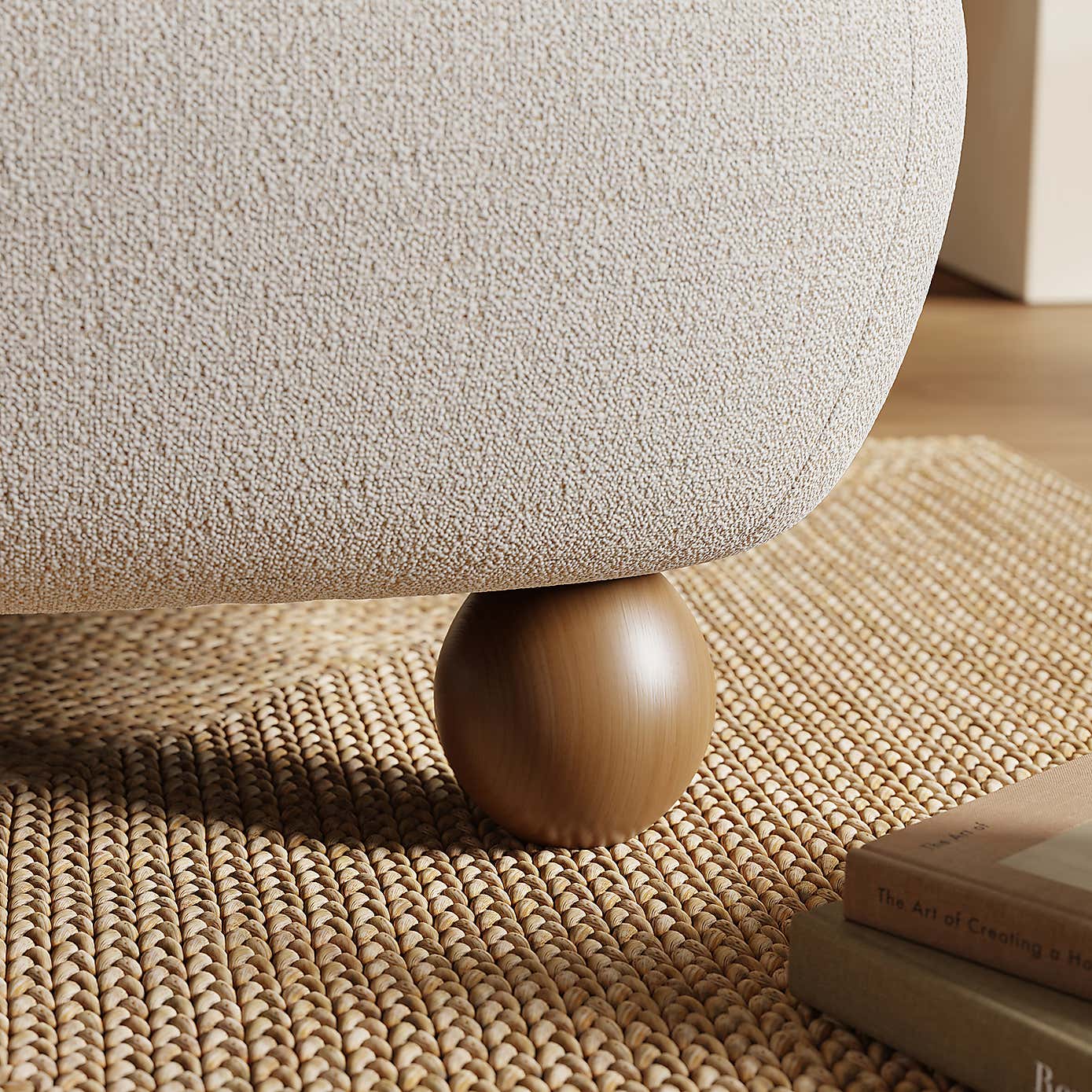 Nylah Multi Tone Boucle Curved Accent Chair