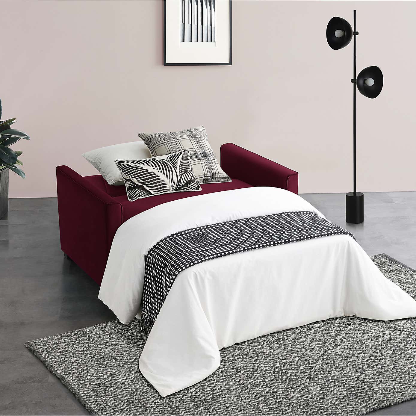 Serena Velvet 2 Seater Sofa Bed