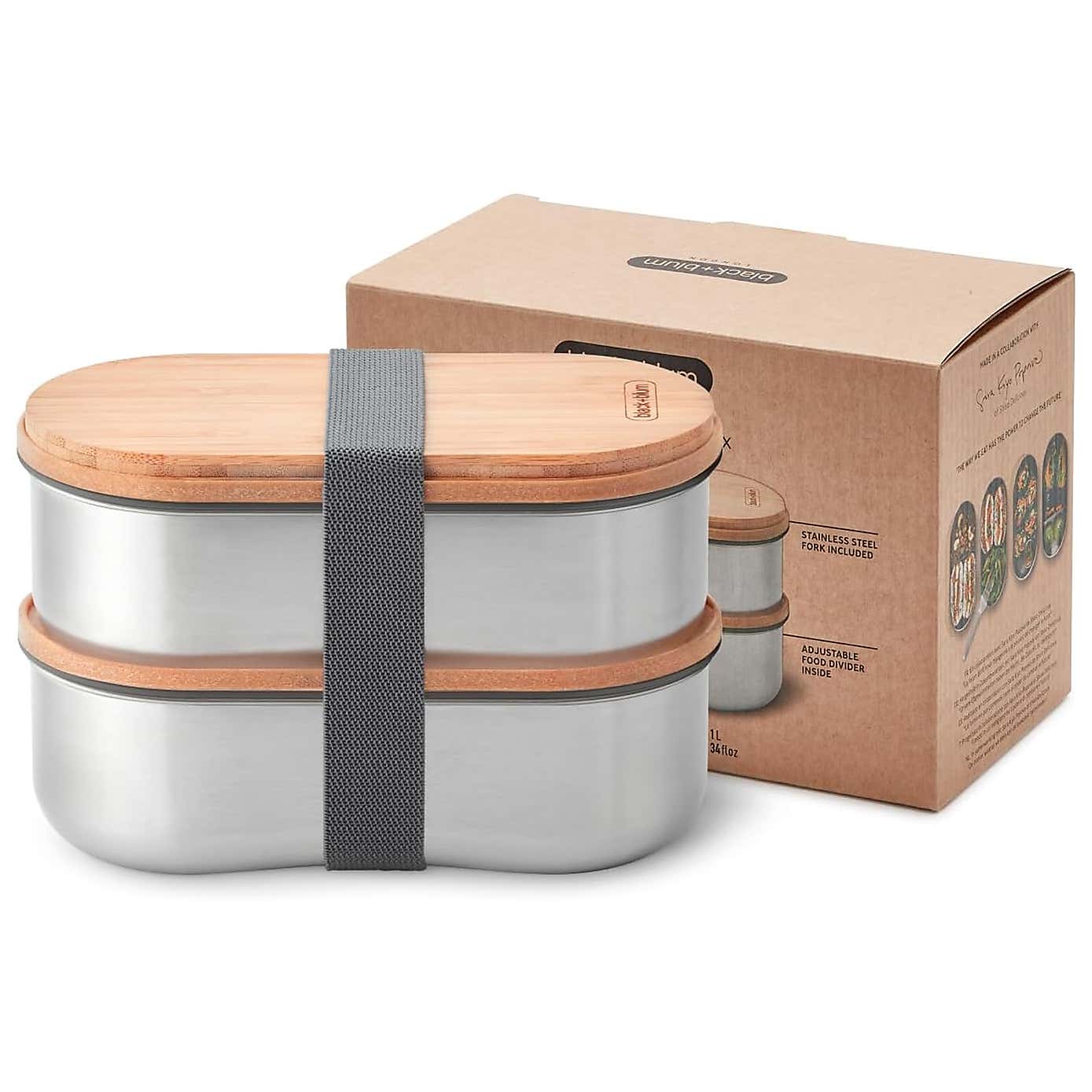 Black and Blum Stainless Steel Bento Boxes Grey