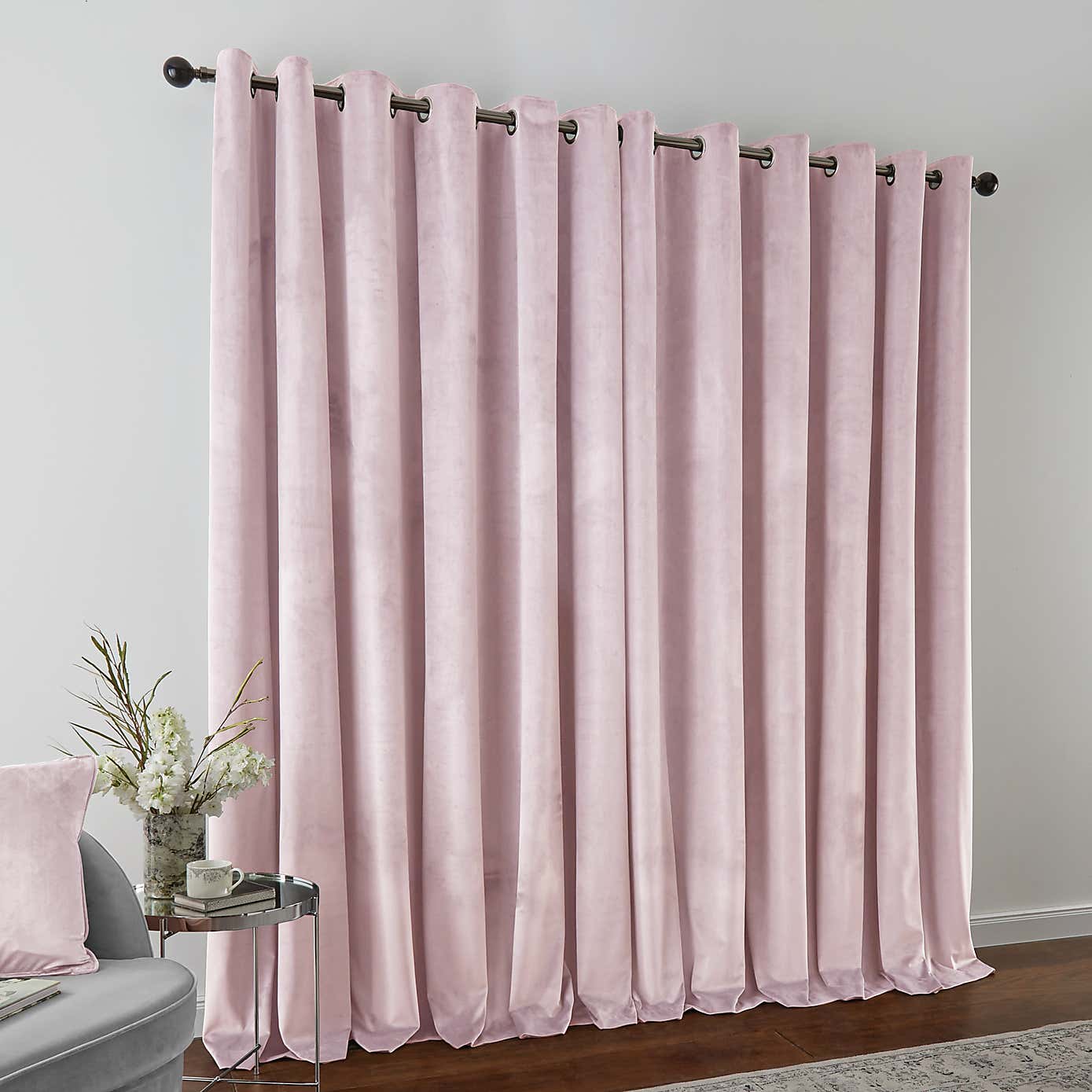 Recycled Velour Eyelet Curtains