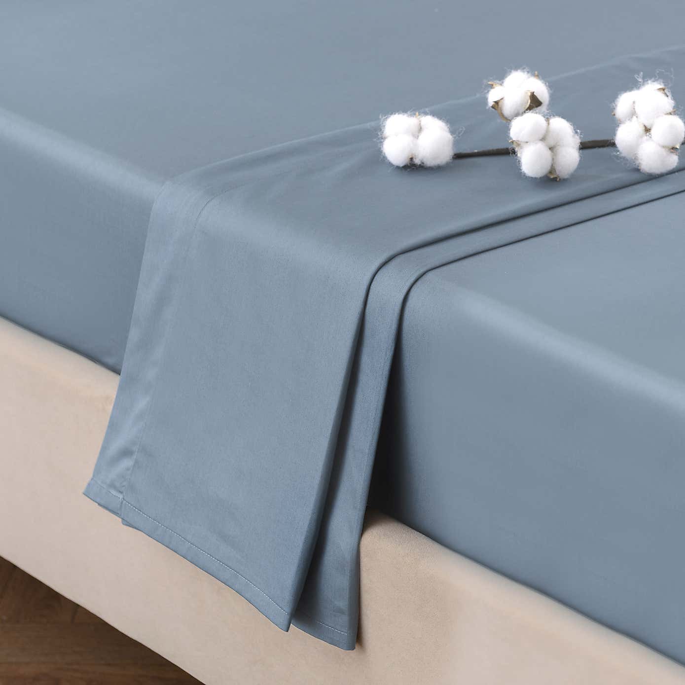 Dorma 300 Thread Count 100% Cotton Sateen Plain Flat Sheet