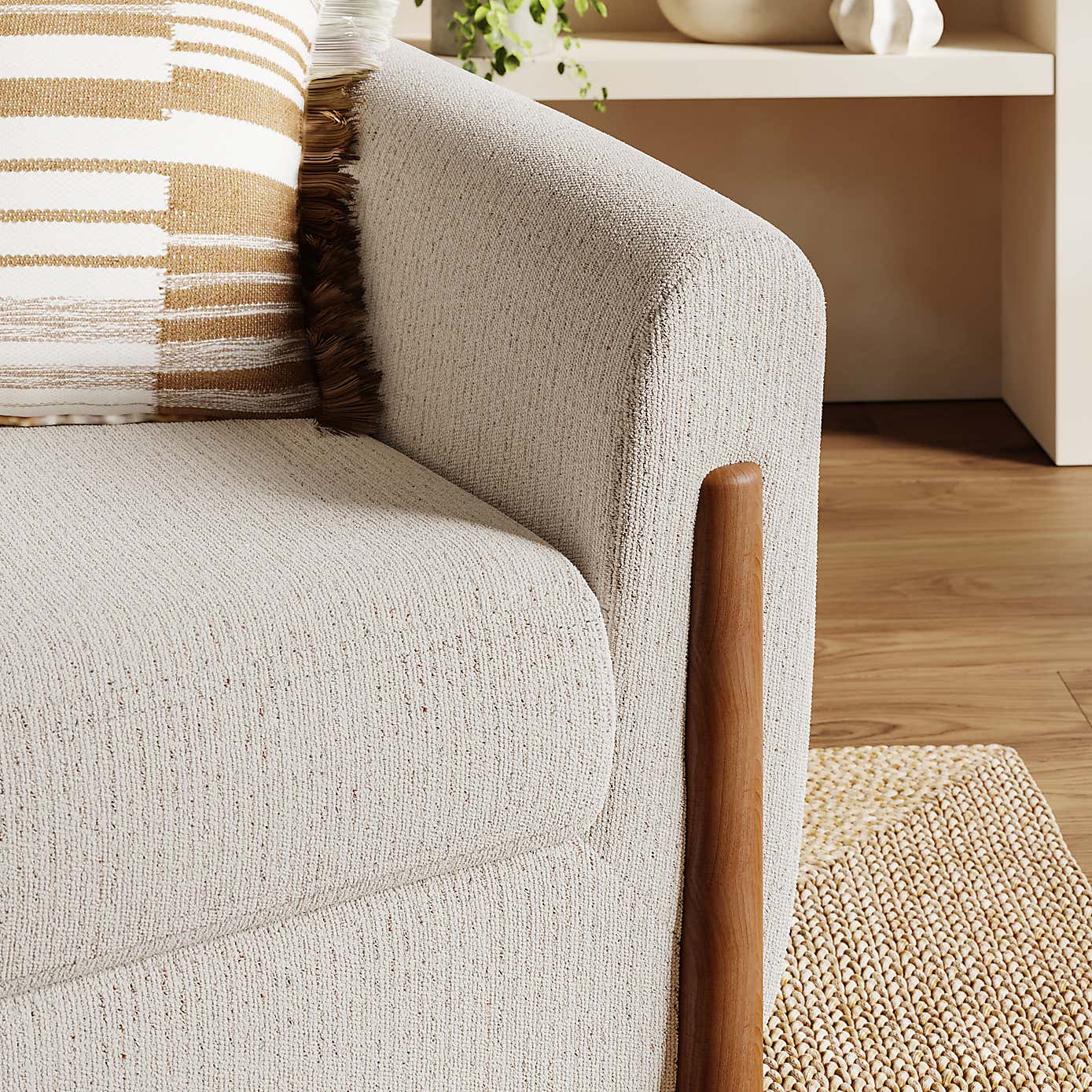 Polly Boucle Fleck Wooden Arm Tub Chair