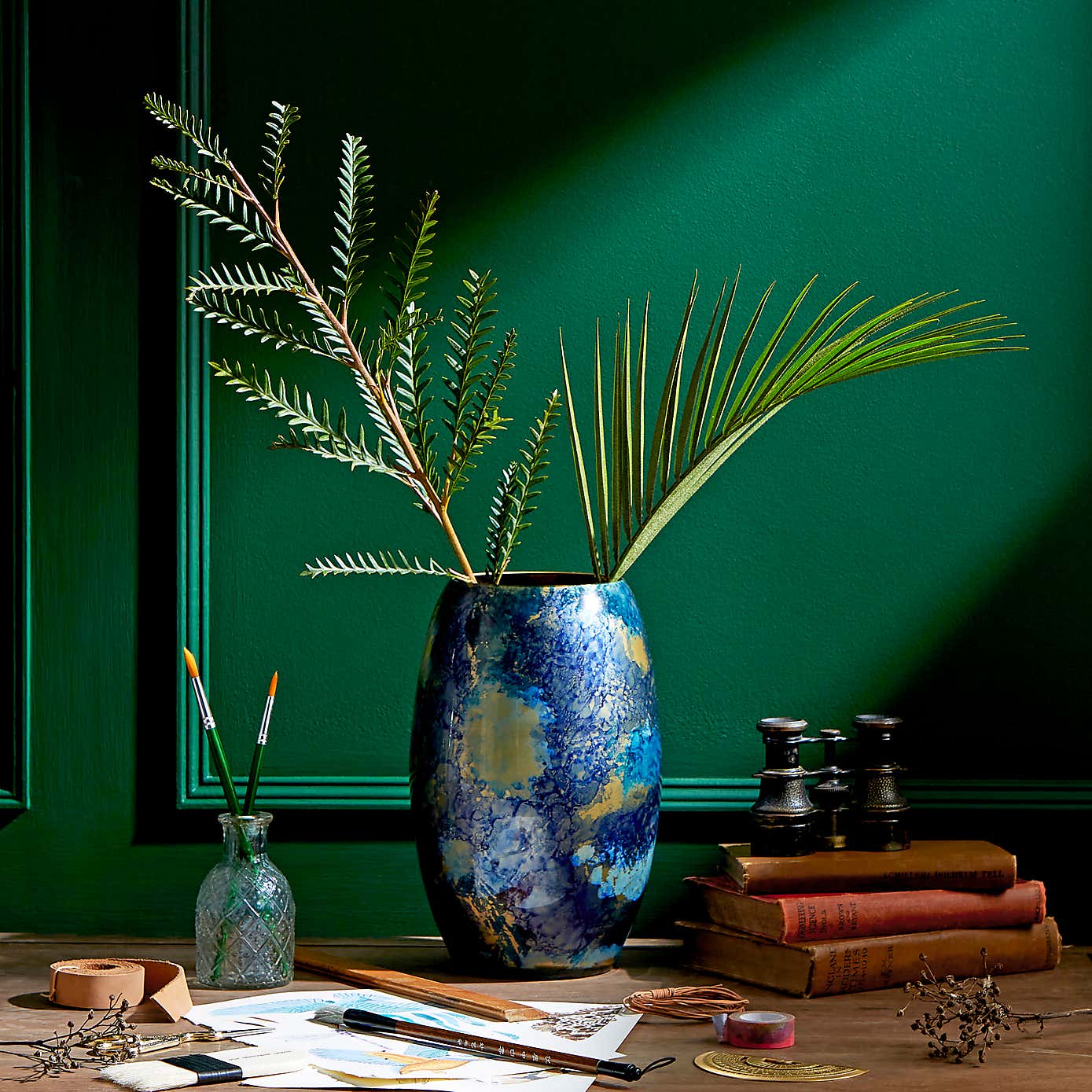 Glass Marble Effect Vase