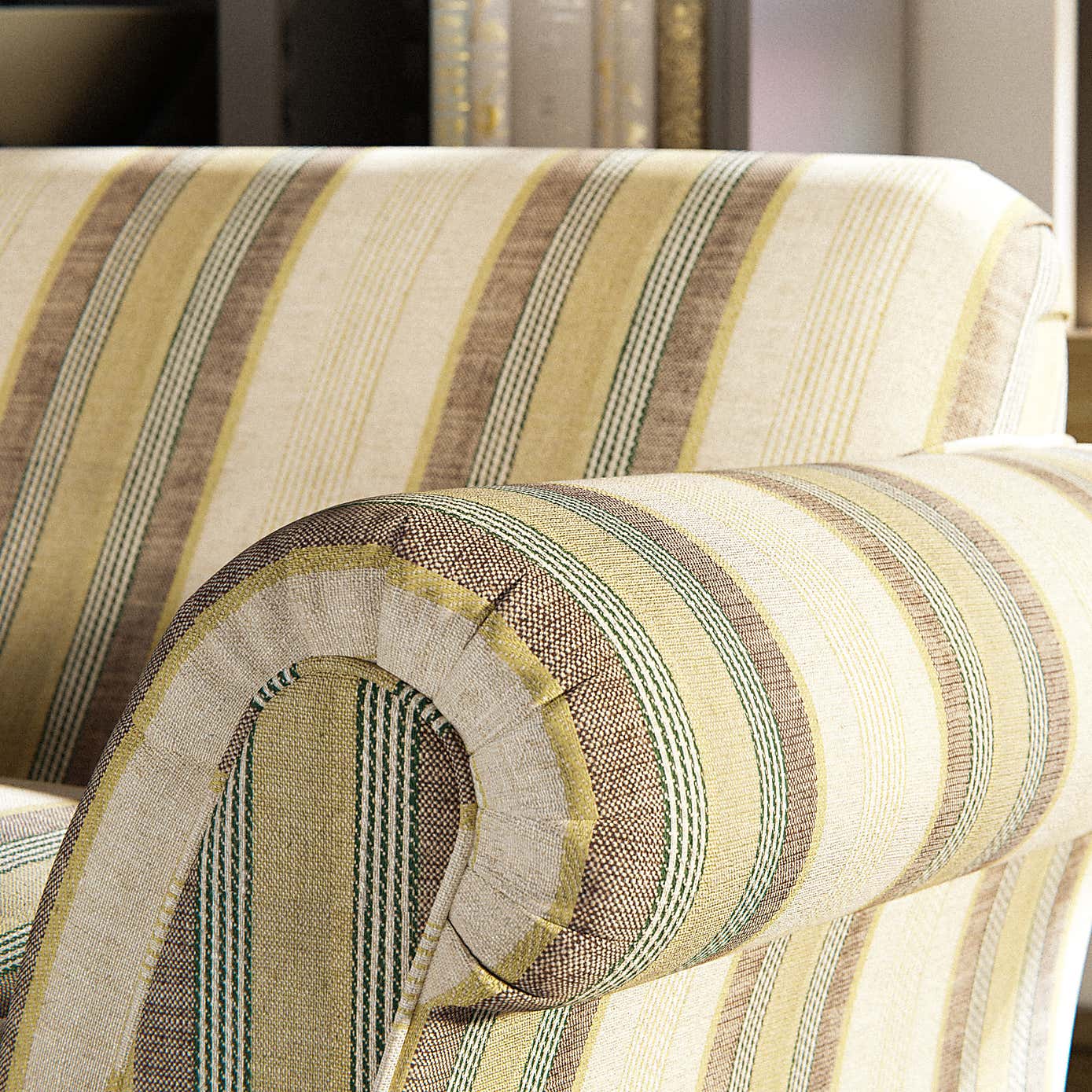 Angus Striped Linen Snuggle Chair