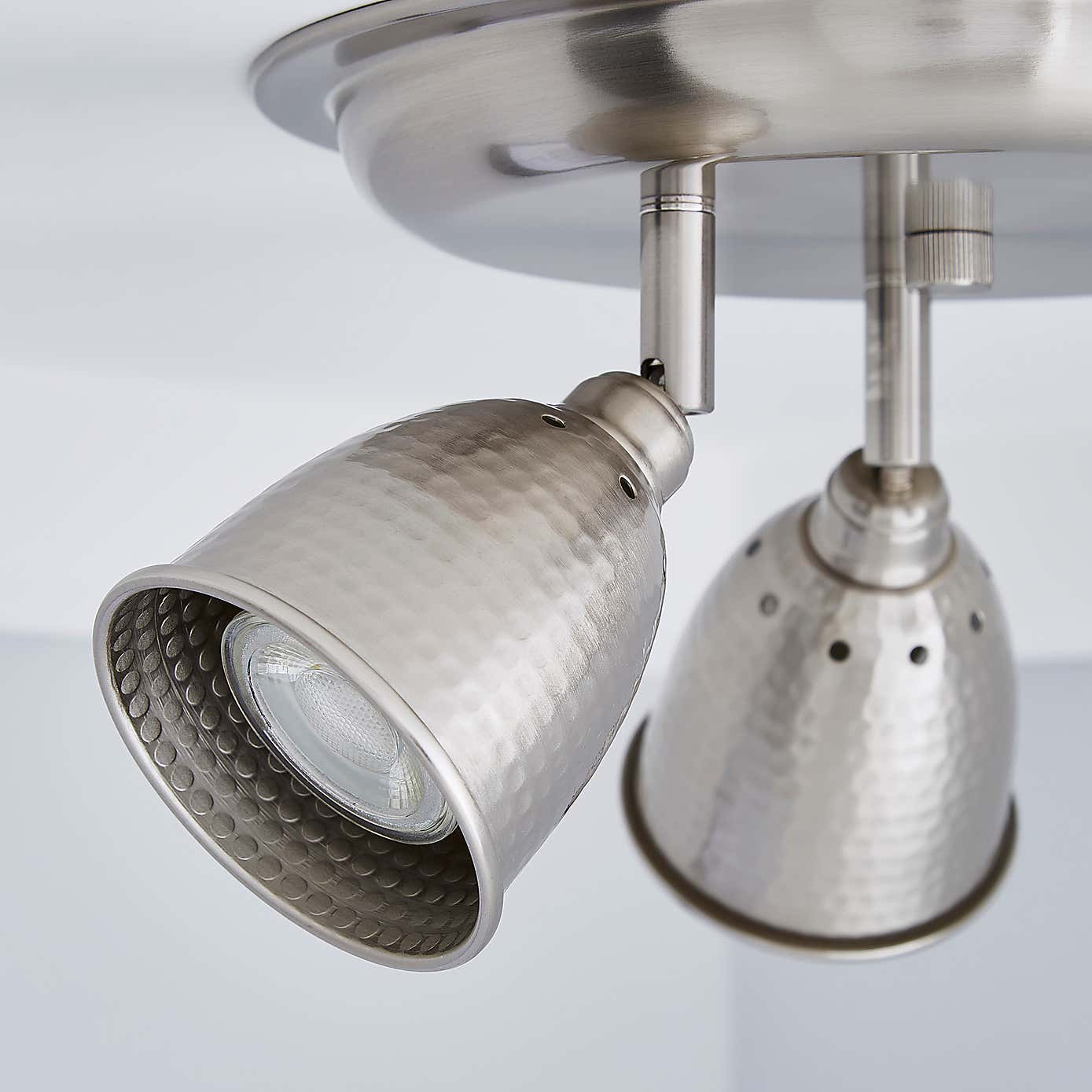 Filbert 3 Light Hammered Chrome Spotlight