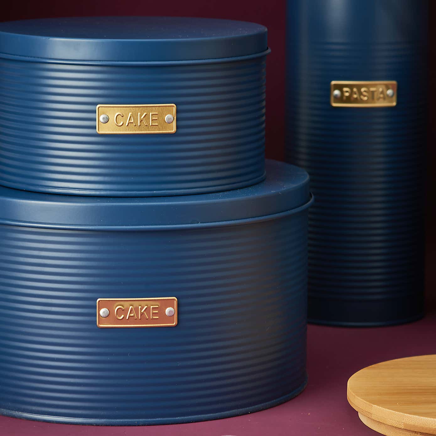 Typhoon Otto Set of 2 Round Navy Cake Tins