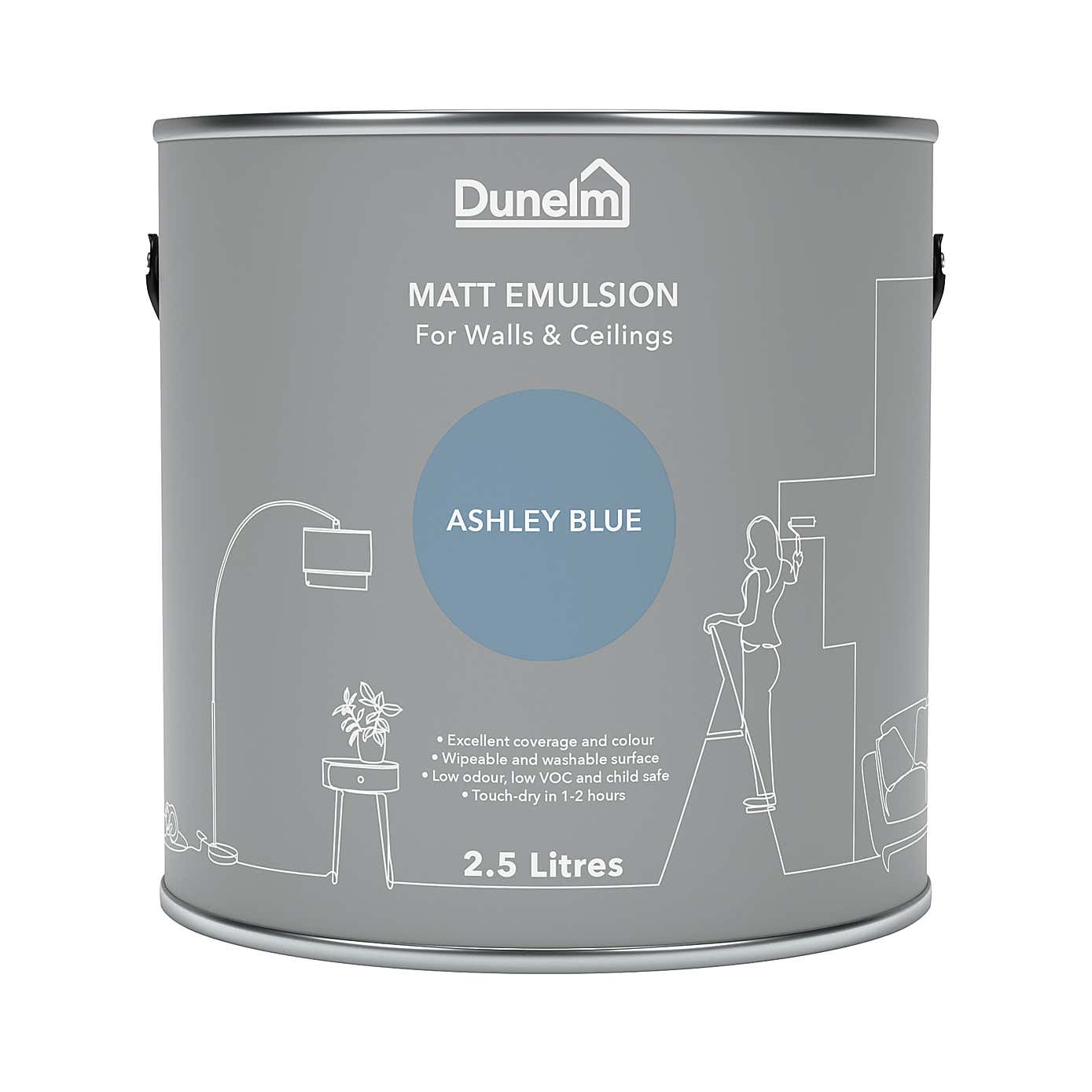 Dunelm Ashley Blue Matt Emulsion Paint