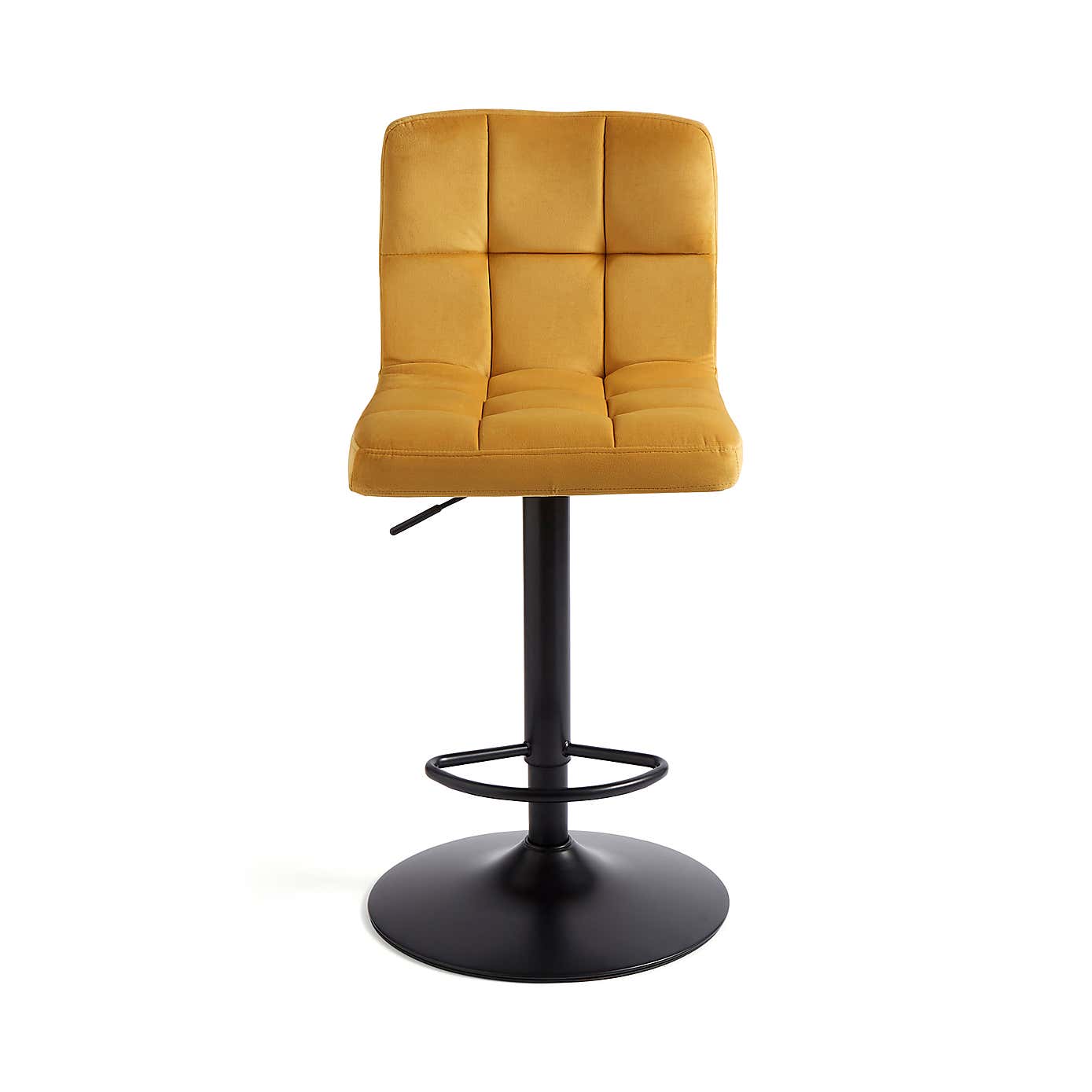 Jasmine Adjustable Height Swivel Bar Stool, Powder Coated Base