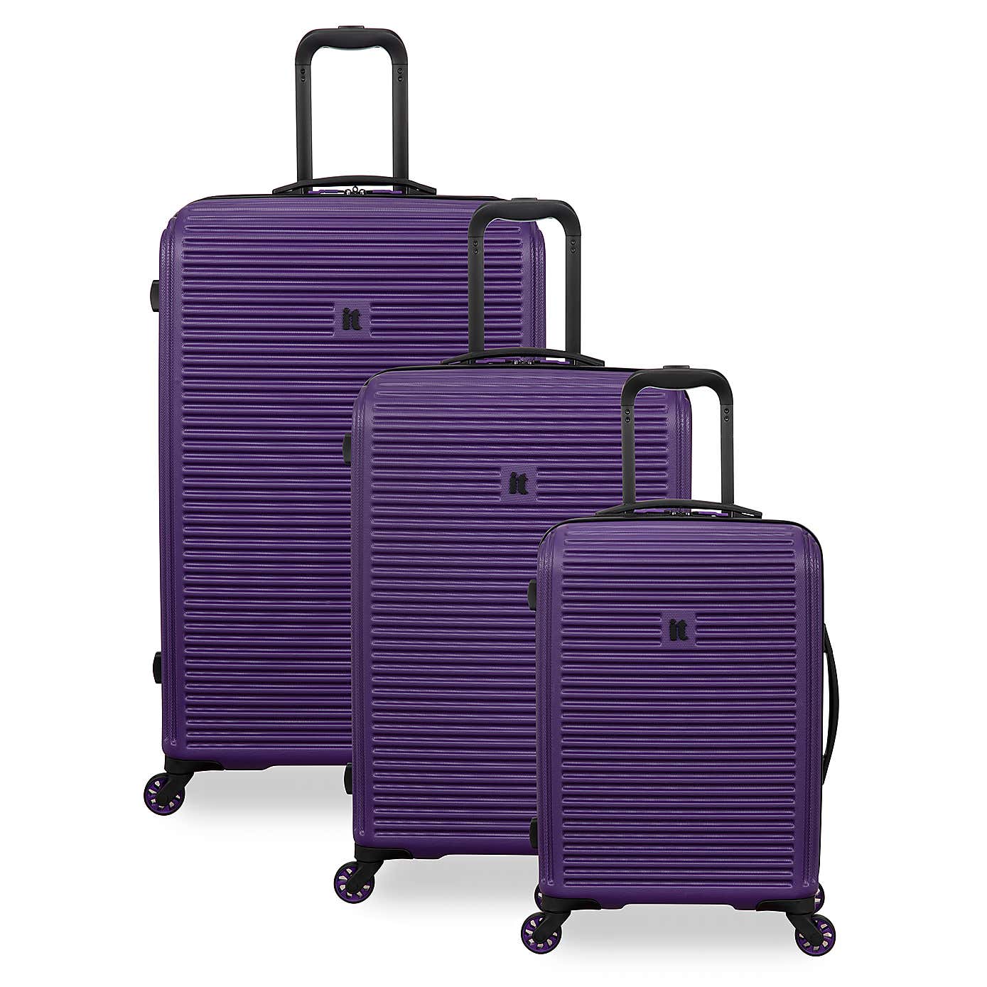 IT Luggage Set of 3 Shutter Hard Shell Suitcases