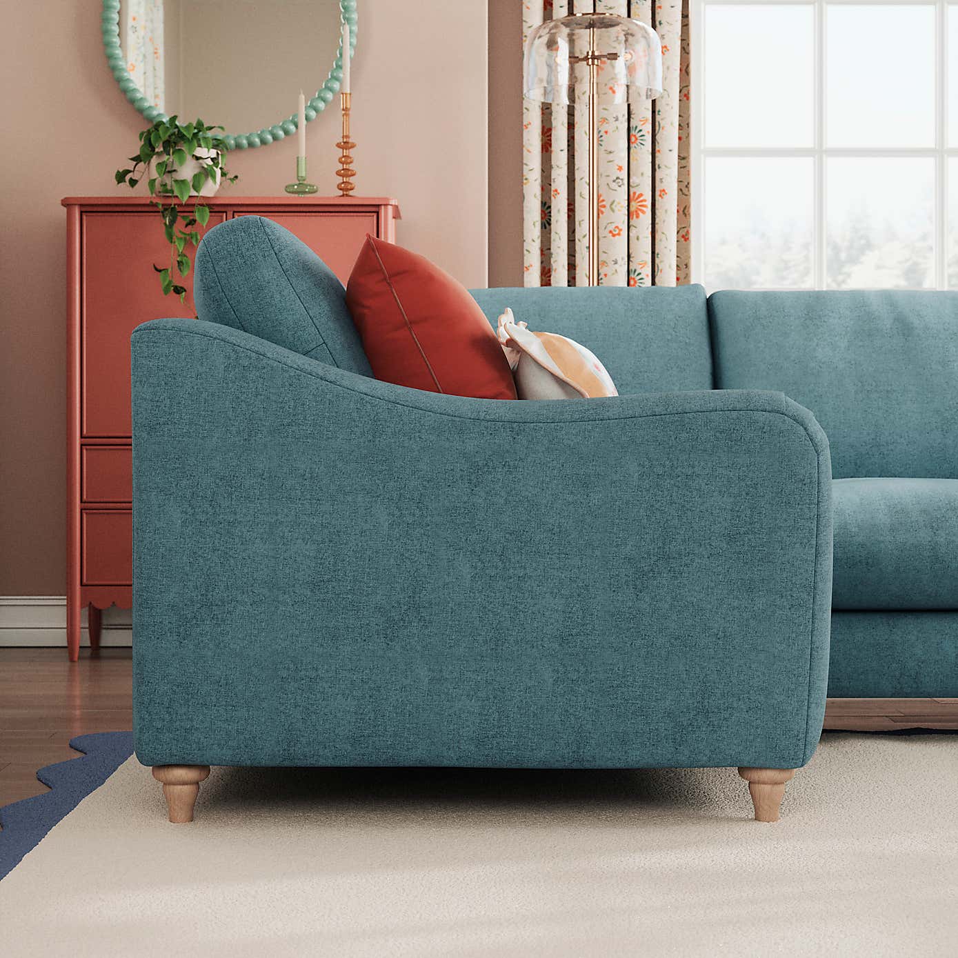 Hattie Tonal Plush Chenille Corner Sofa