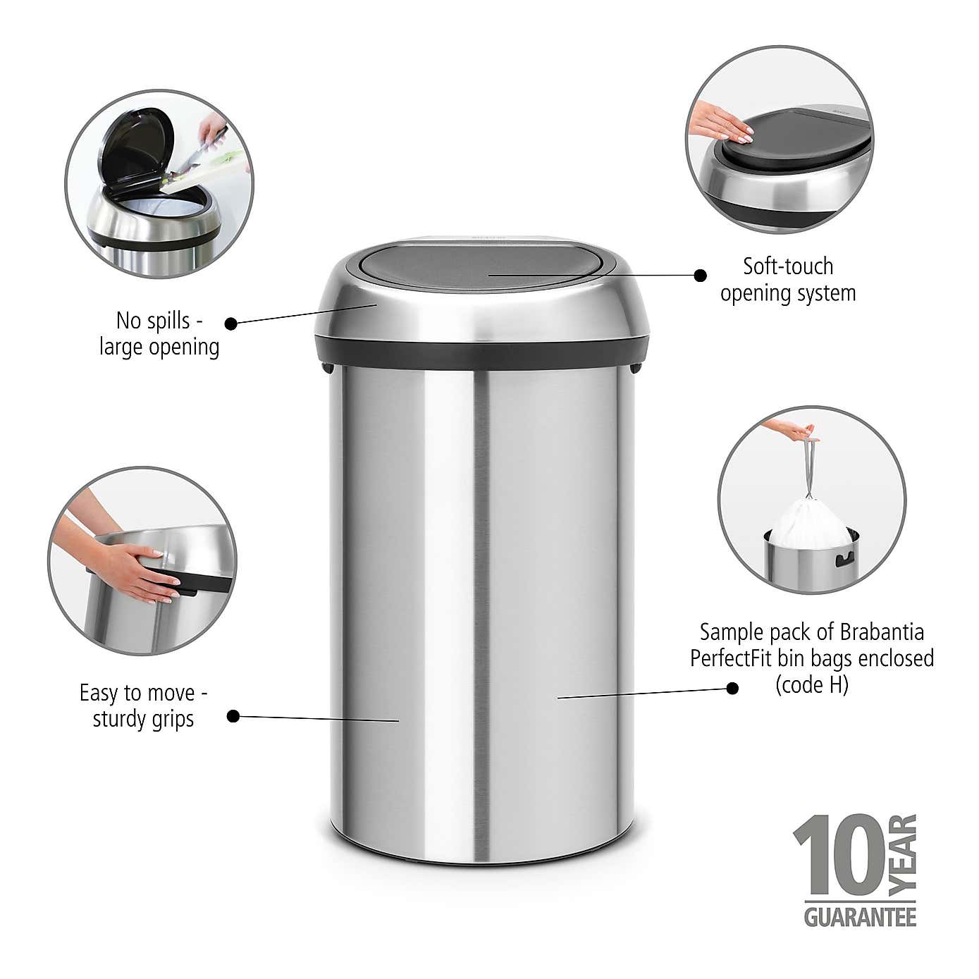 Brabantia 60L Touch Bin