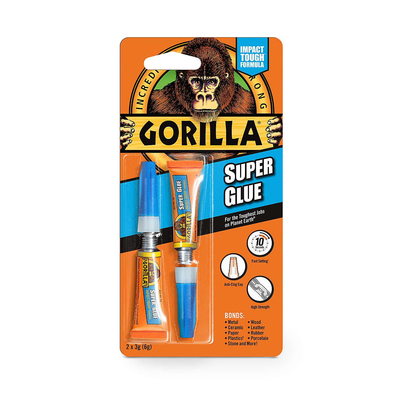 Gorilla 2 x 3g Blue Super Glue