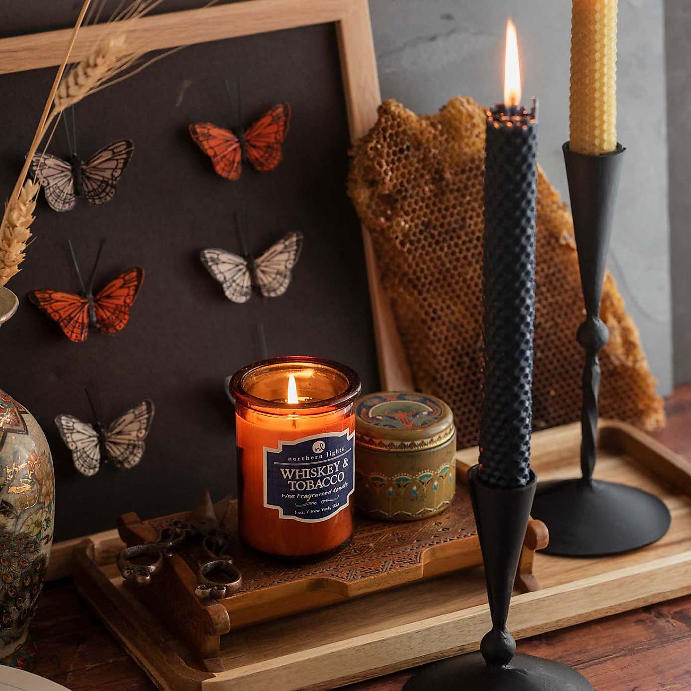 Northern Lights Spirit Whiskey and Tobacco Jar Candle