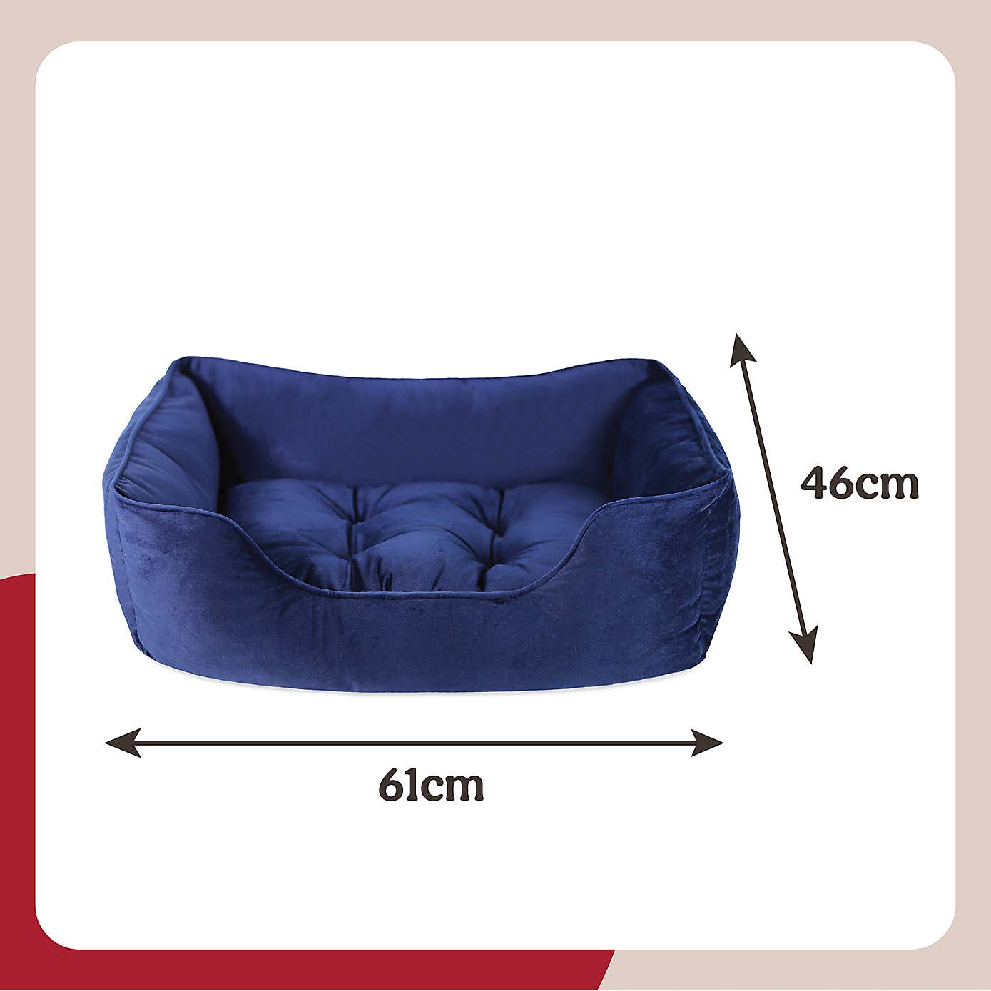 Rosewood Velvet Sqaure Pet Bed