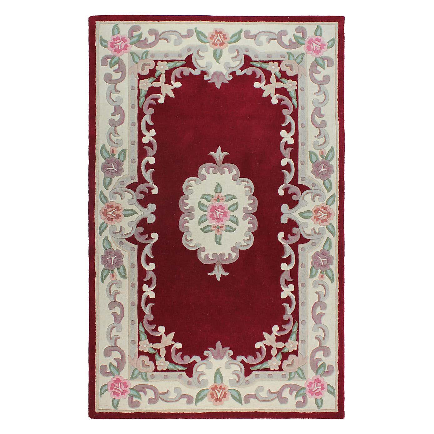 Red Lotus Premium Aubusson Rug
