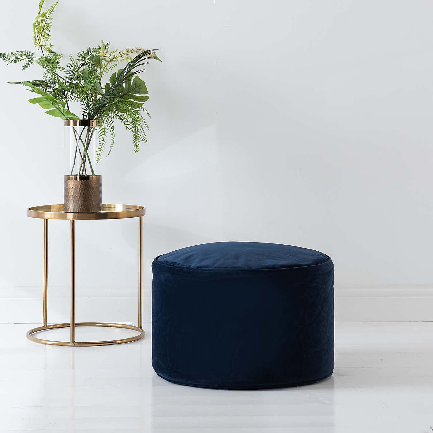 Eliza Velvet Old Gold Pouffe