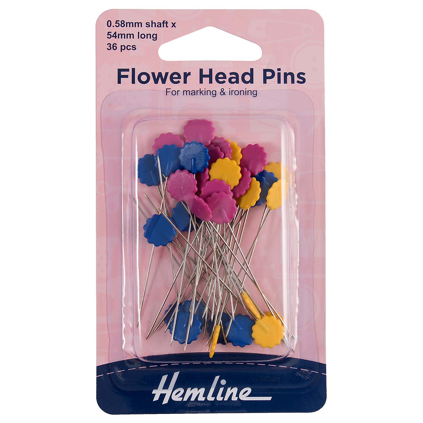 Hemline Flower Head Pins