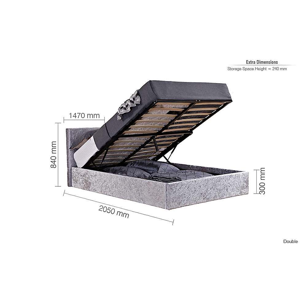 Berlin Crushed Velvet Ottoman Bedstead