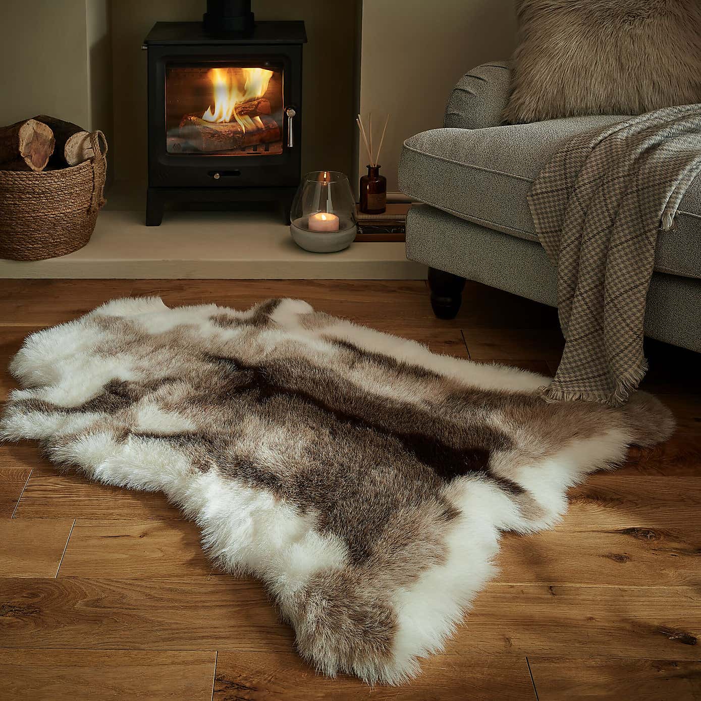 Reindeer Faux Fur Rug