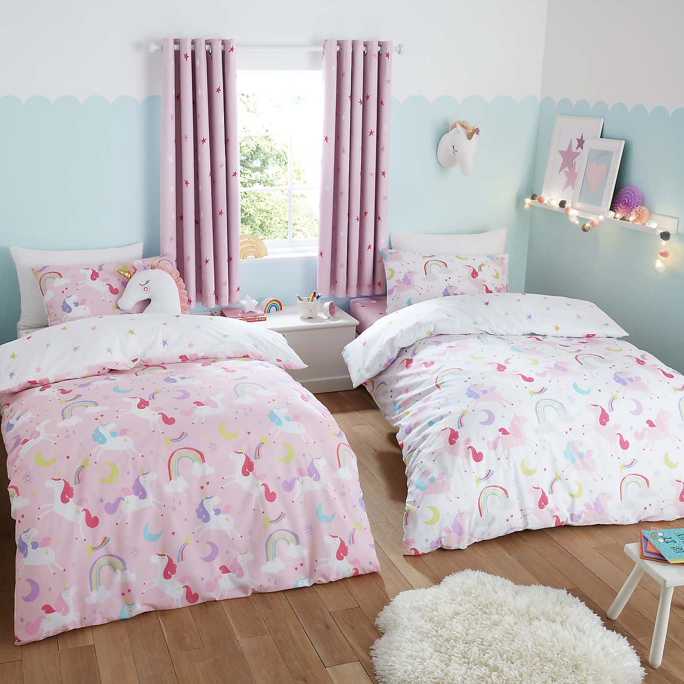 Unicorn Stars Pack of 2 Duvet Cover and Pillowcase Sets