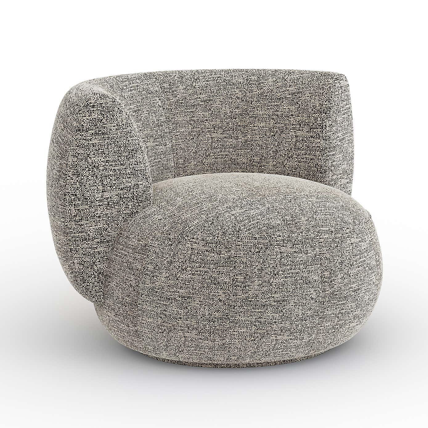 Lozenge Luxe Boucle Black Swivel Chair
