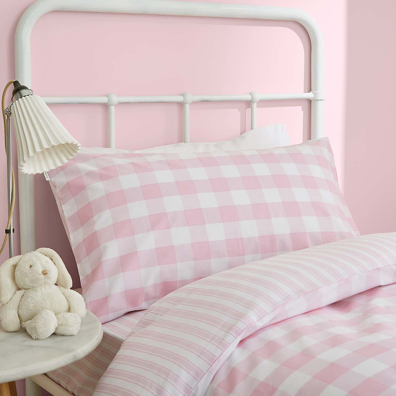 Bianca Check And Stripe 100% Cotton Duvet Cover and Pillowcase Set
