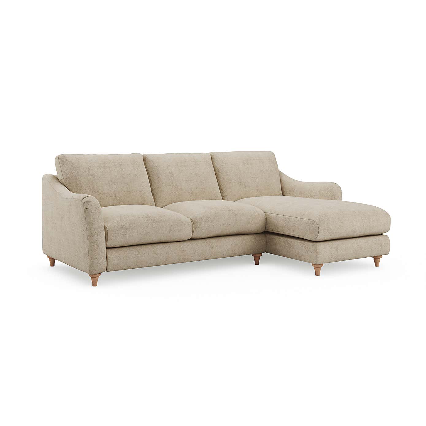 Hattie Tonal Plush Chenille Corner Chaise Sofa