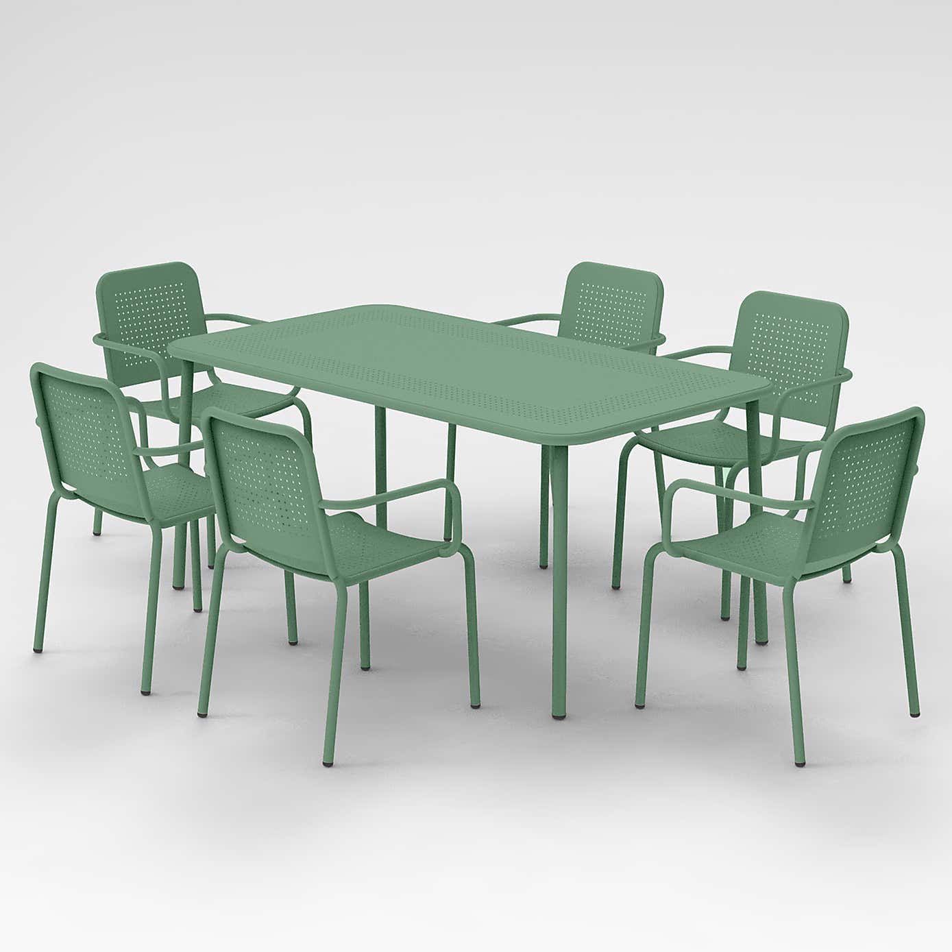 Porto 6 Seater Round Dining Set with Stacking Chairs