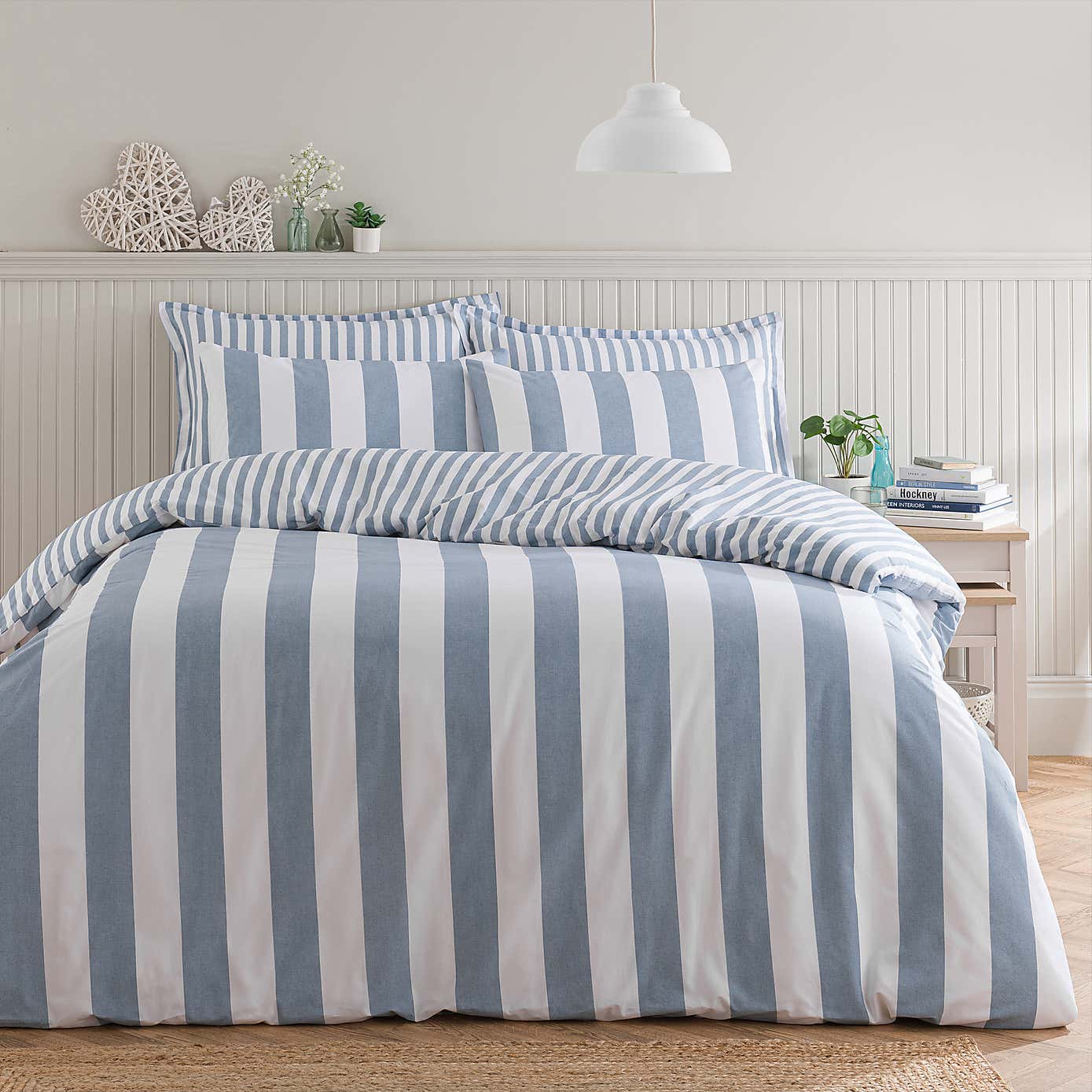 Kent Broad Stripe Cotton Duvet Cover & Pillowcase Set