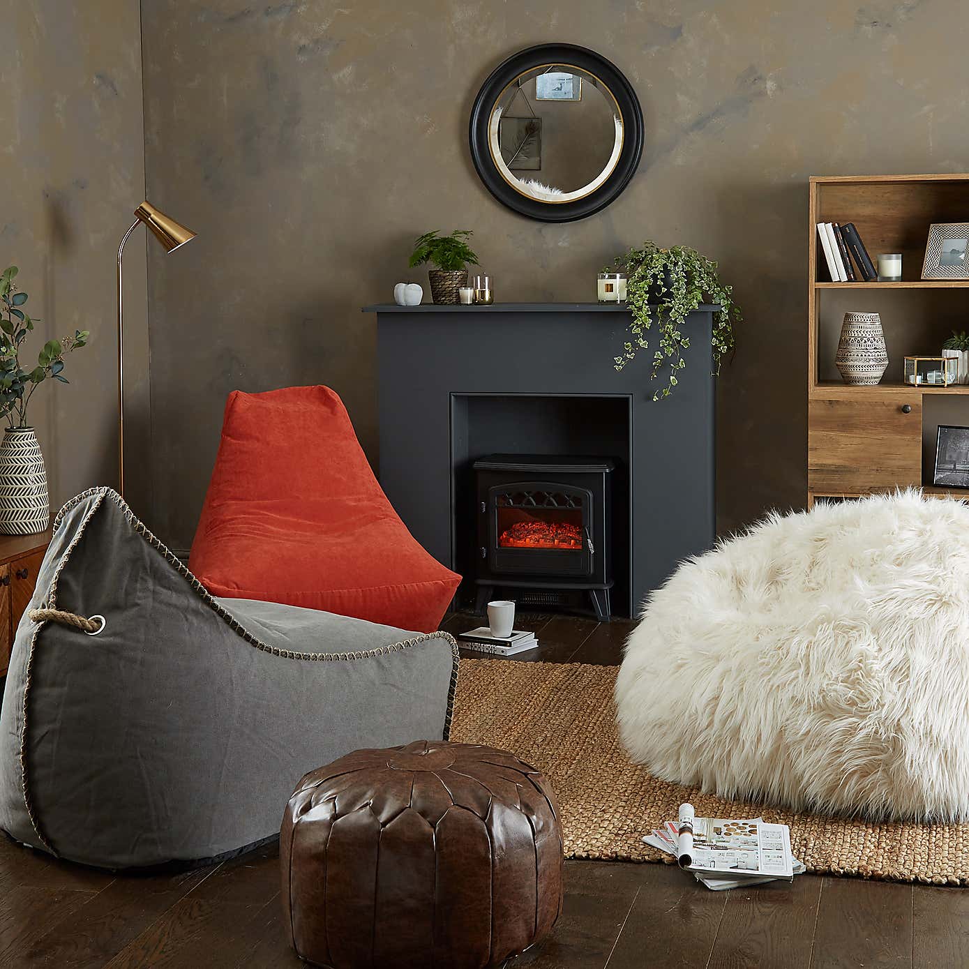 Charcoal Canvas Bean Chair