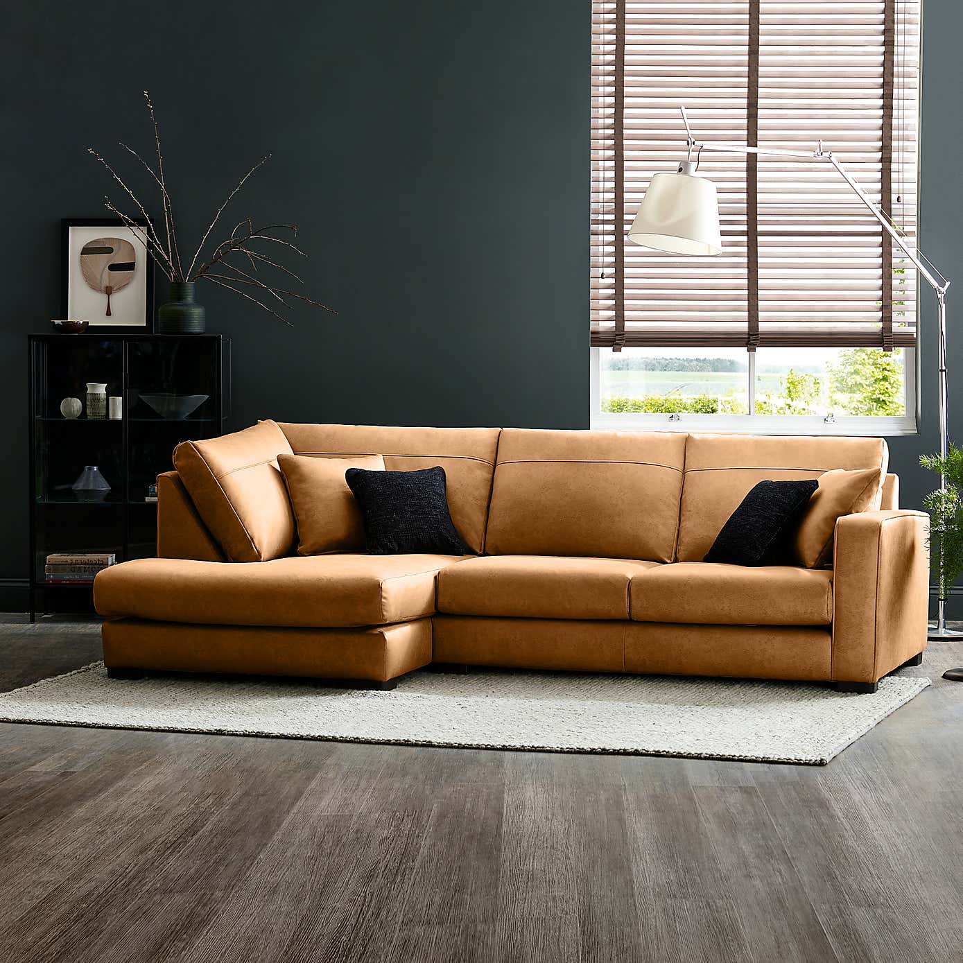 Carson Faux Leather Right Hand Corner Sofa