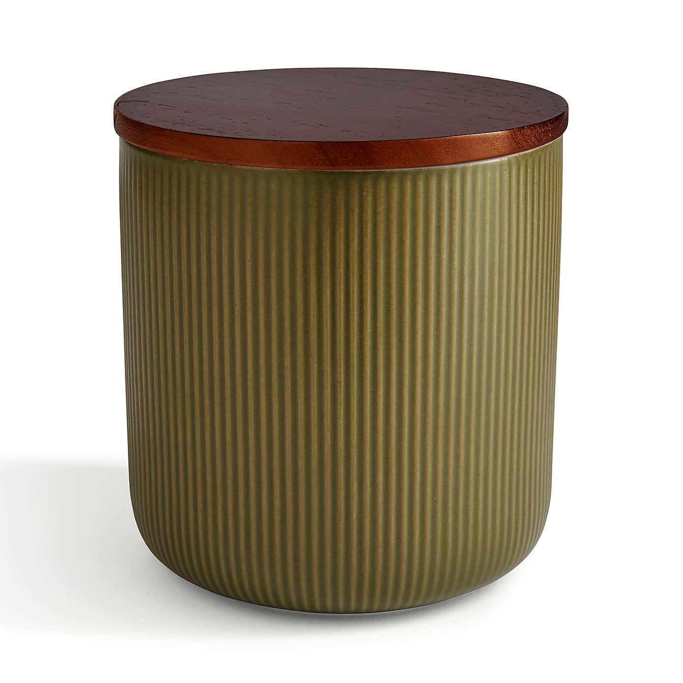 Lynton Olive Ribbed Canister