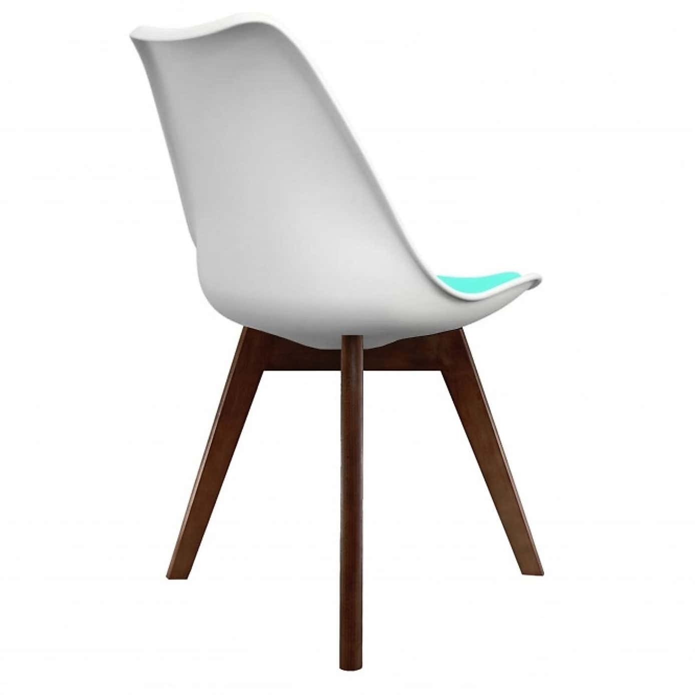 Fusion Living Soho White Plastic Dining Chair with Squared Legs