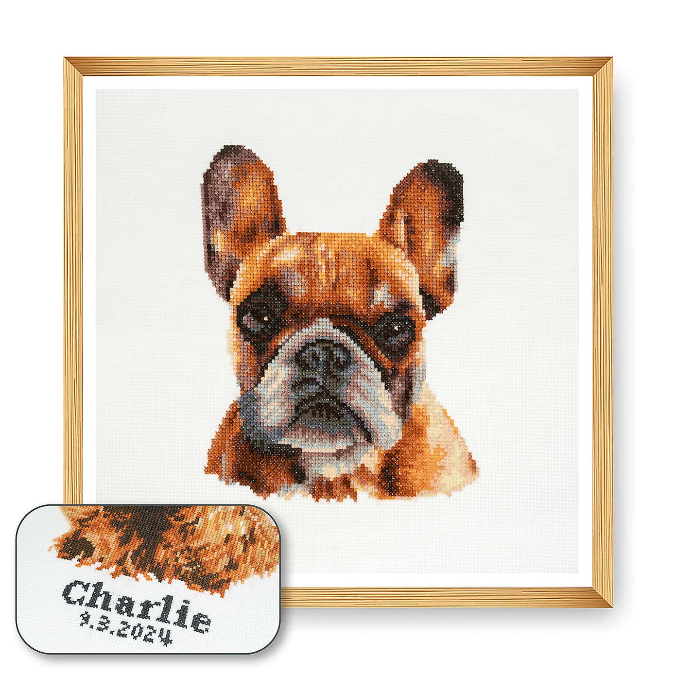 Cross Stitch French Bulldog