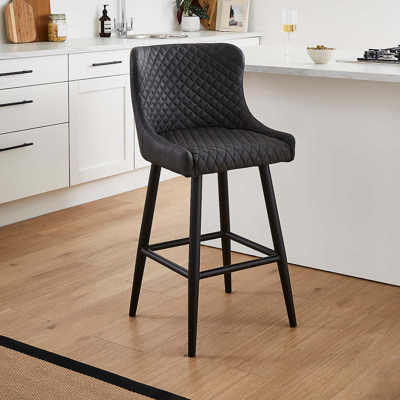 Montreal Counter Height Bar Stool, Faux Leather