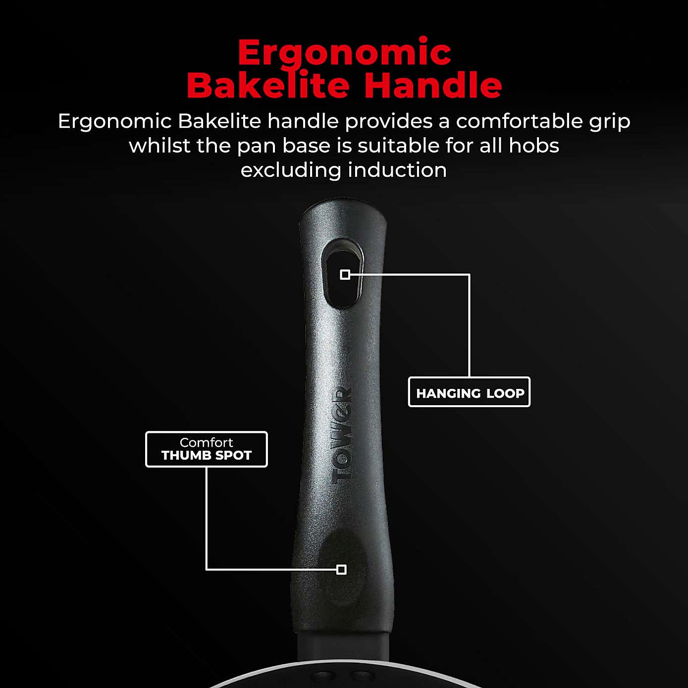 Tower Smart Start Classic Non-Stick Aluminium Wok, 28cm