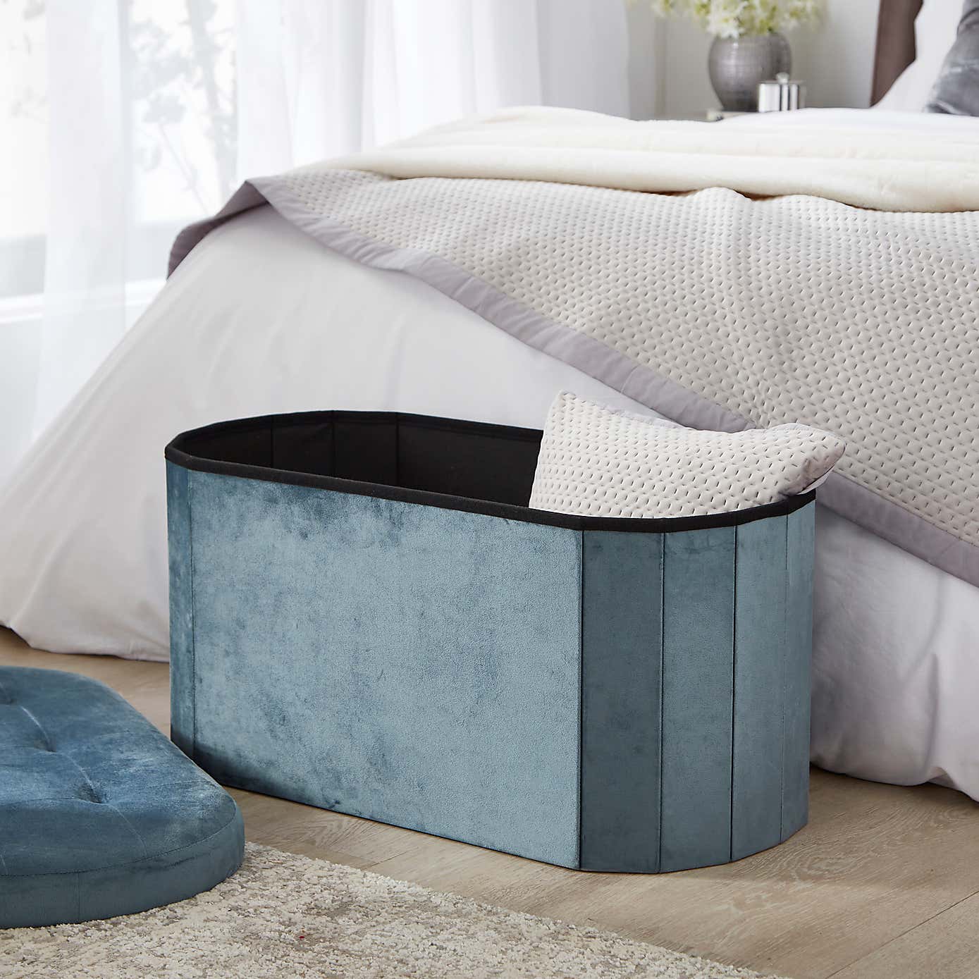 Velvet Lozenge Ottoman