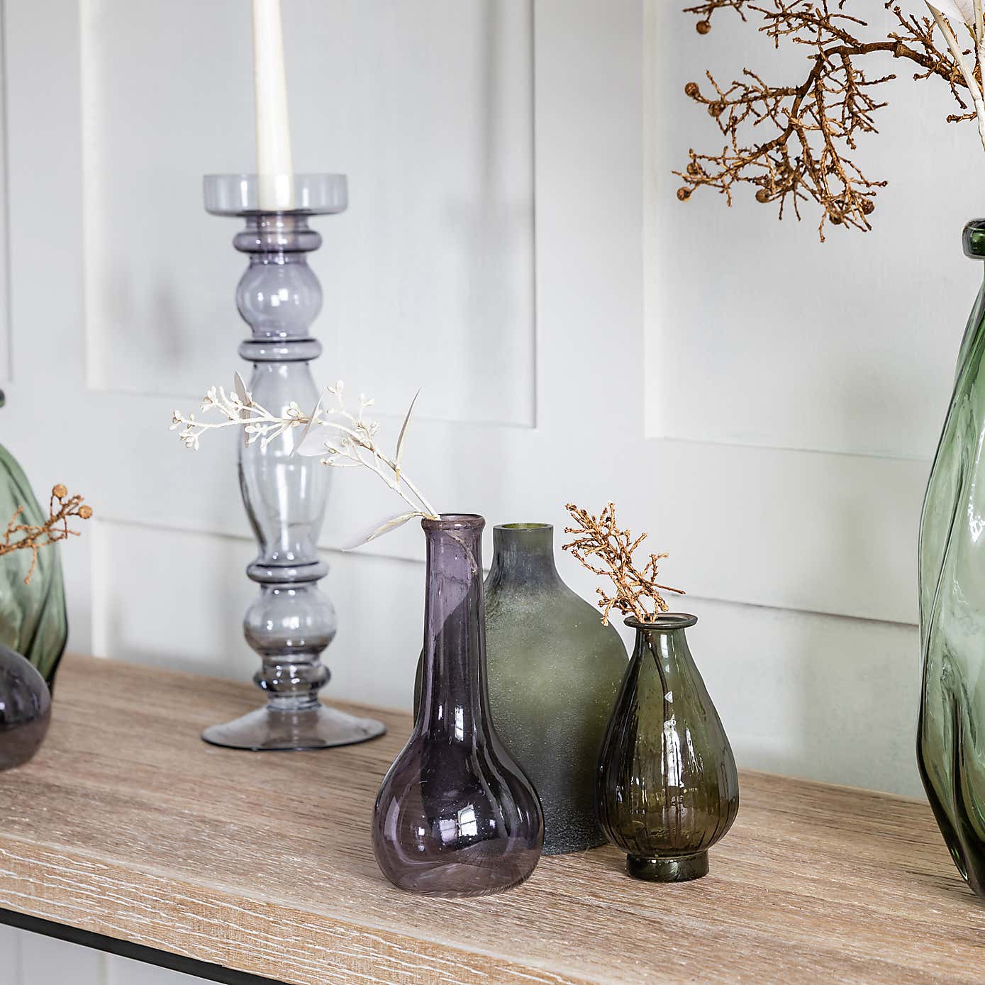 Ord Glass 38cm Candlestick Holder