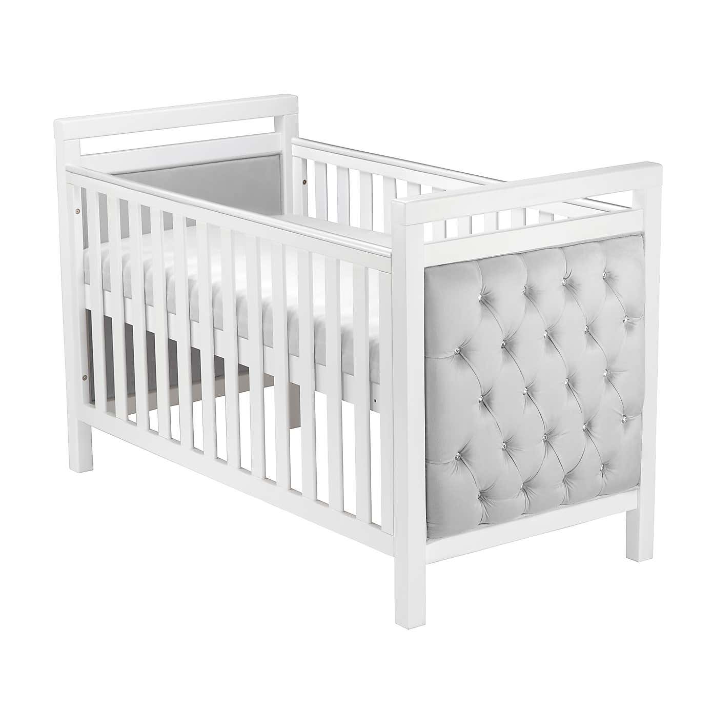 Babymore Velvet Deluxe Cot Bed, White
