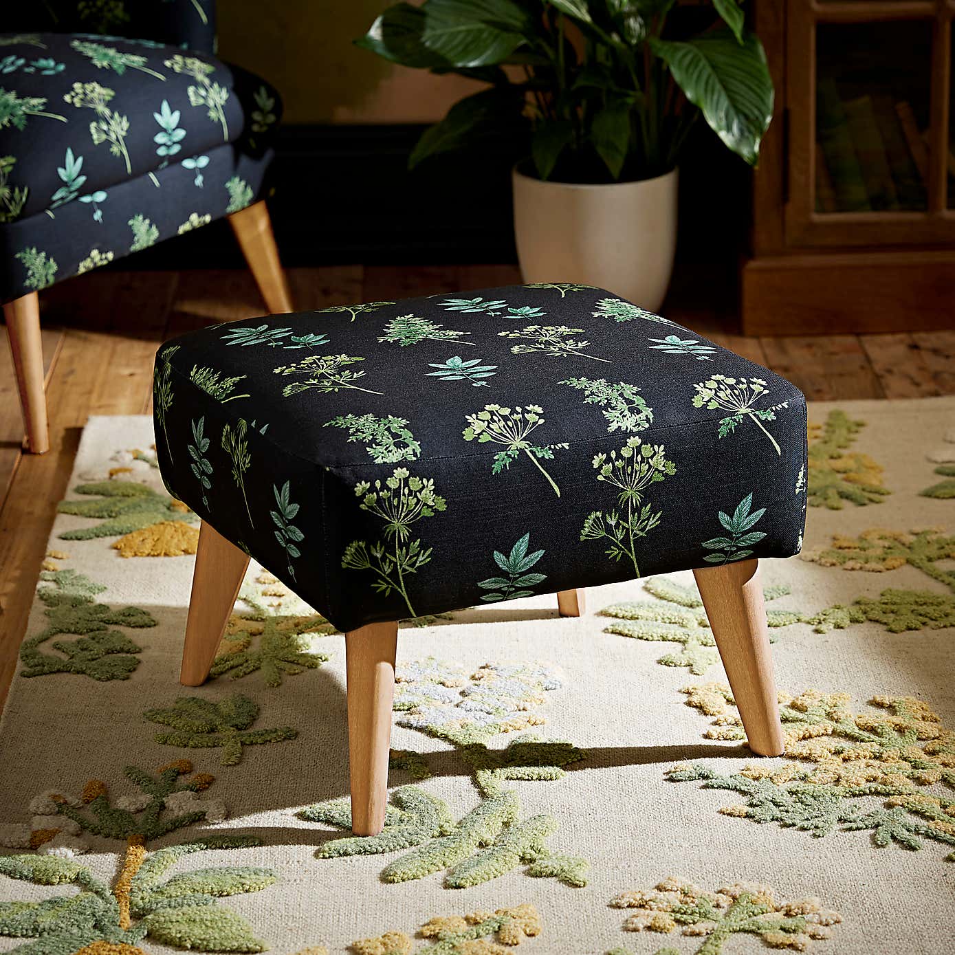 Marlow Marsh Botanical Print Footstool