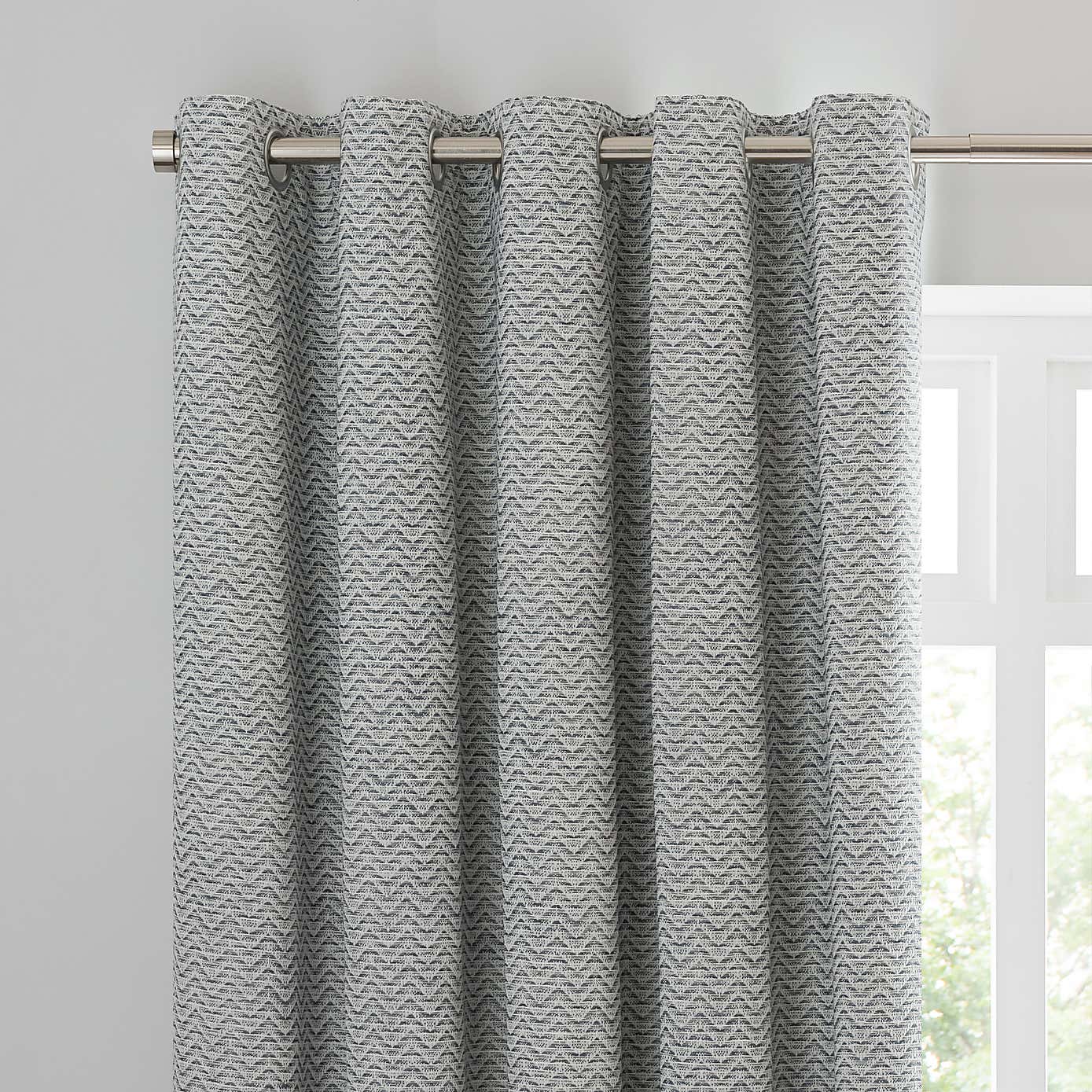 Frankie Herringbone Blackout Eyelet Curtains